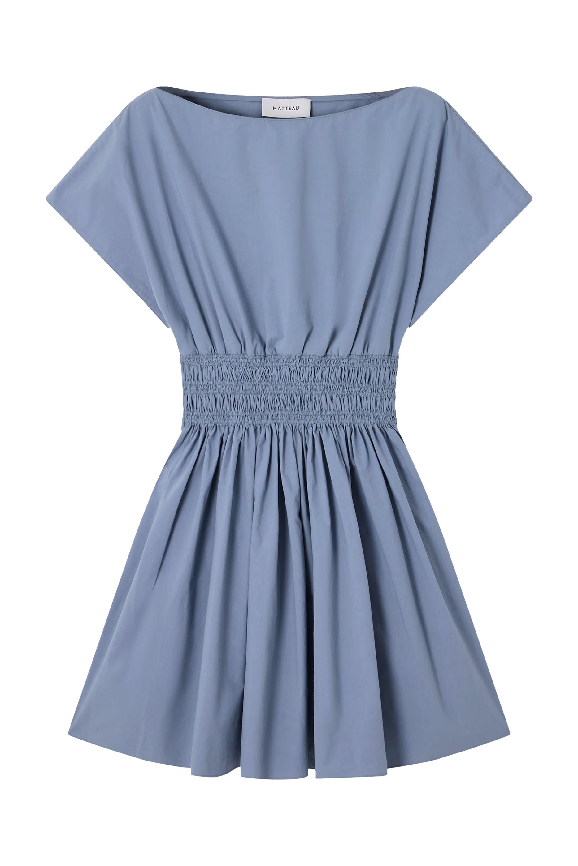 فستان قصير بخصر مزين بكشكش