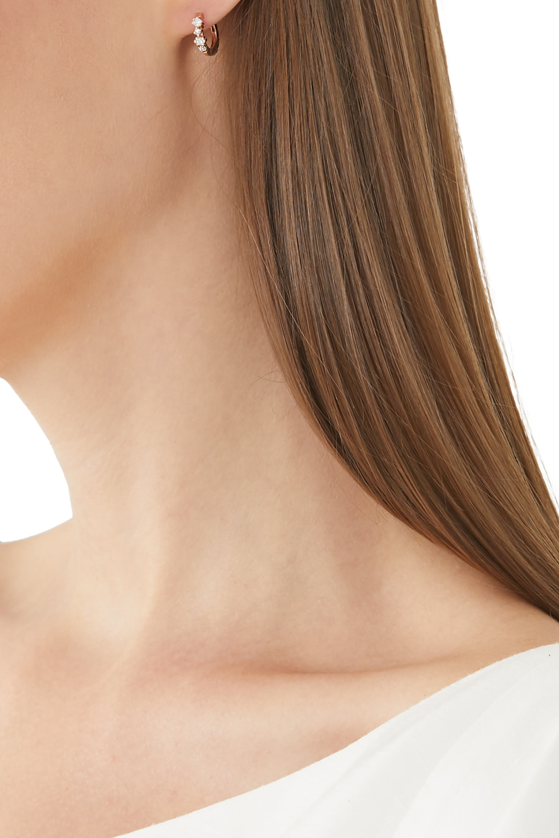 أقراط هاجي ذهب وردي عيار 18