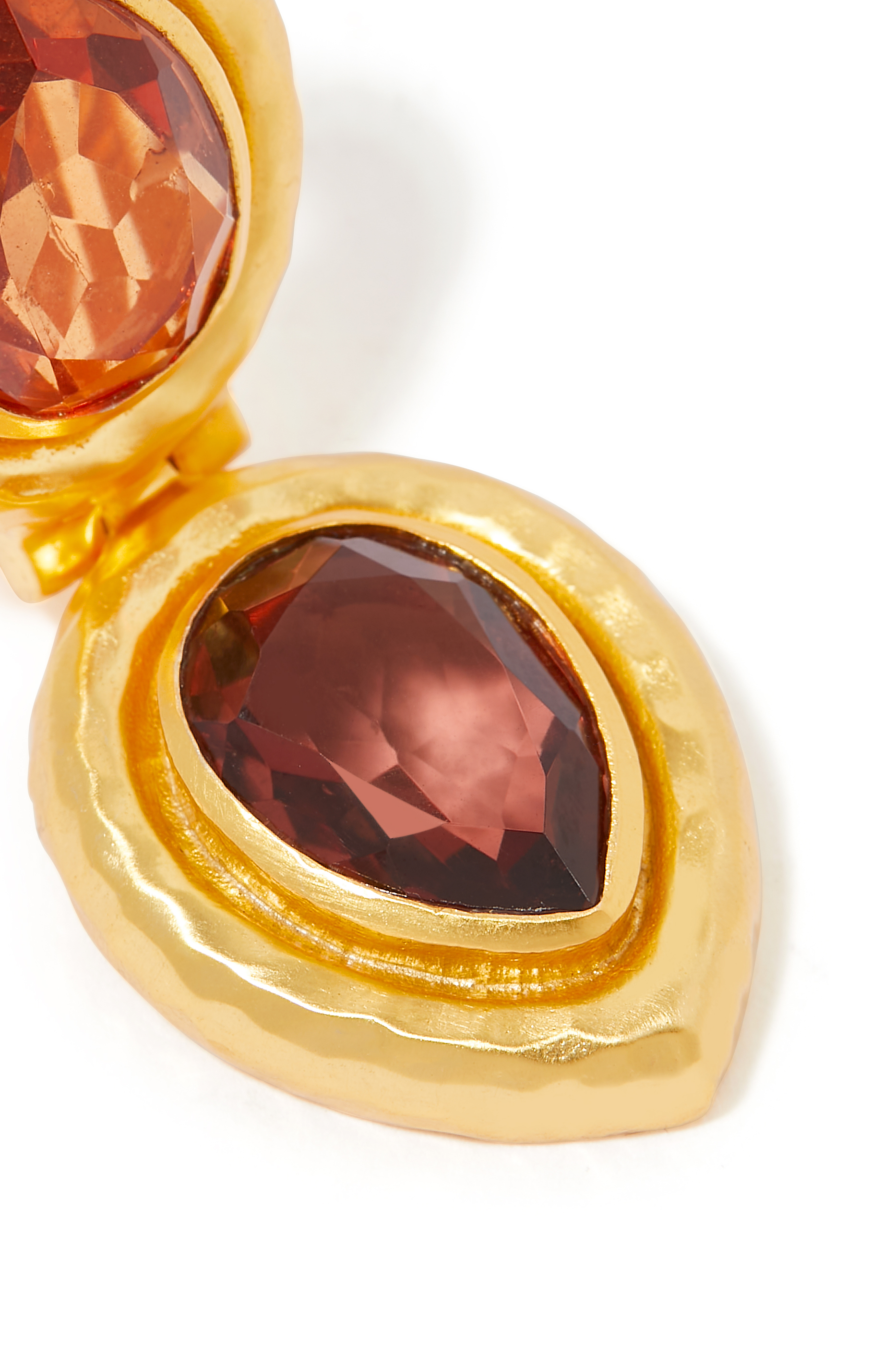 أقراط باولا مرصعة بأحجار سترين كوارتز نحاس مطلي بالذهب الأصفر عيار 24