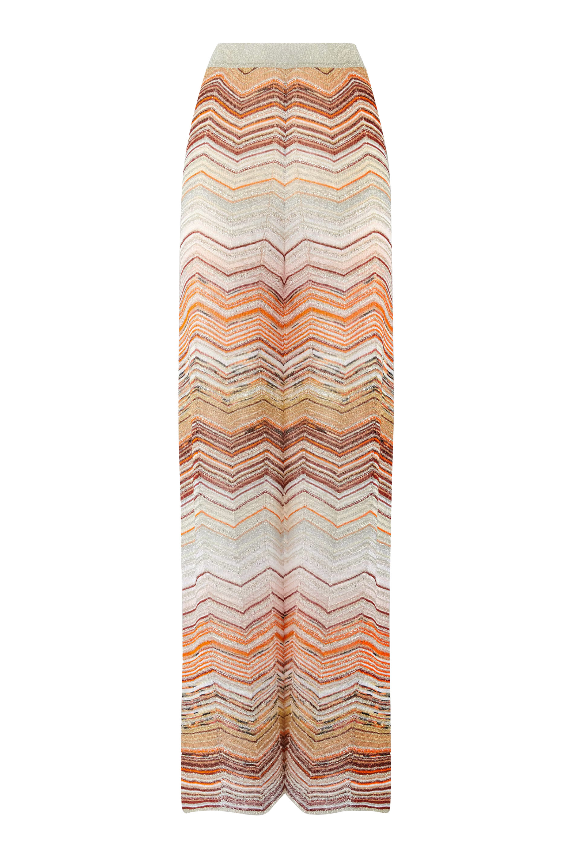 بنطال بالازو بنقشة خطوط متعرجة مزين بترتر لاميه