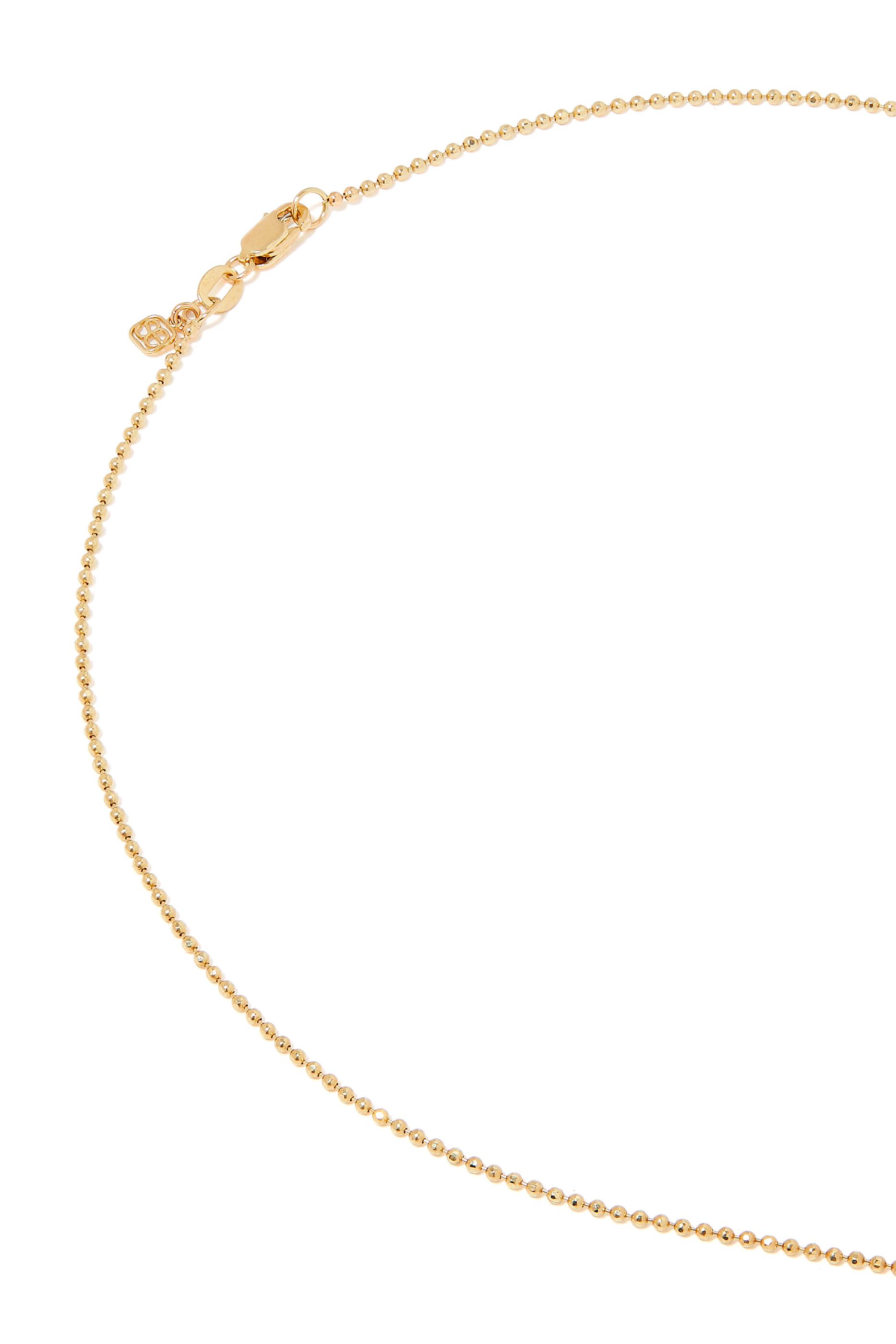 قلادة بدلاية وجه مبتسم متوسط الحجم مرصعة بالزمرد ذهب أصفر عيار 14