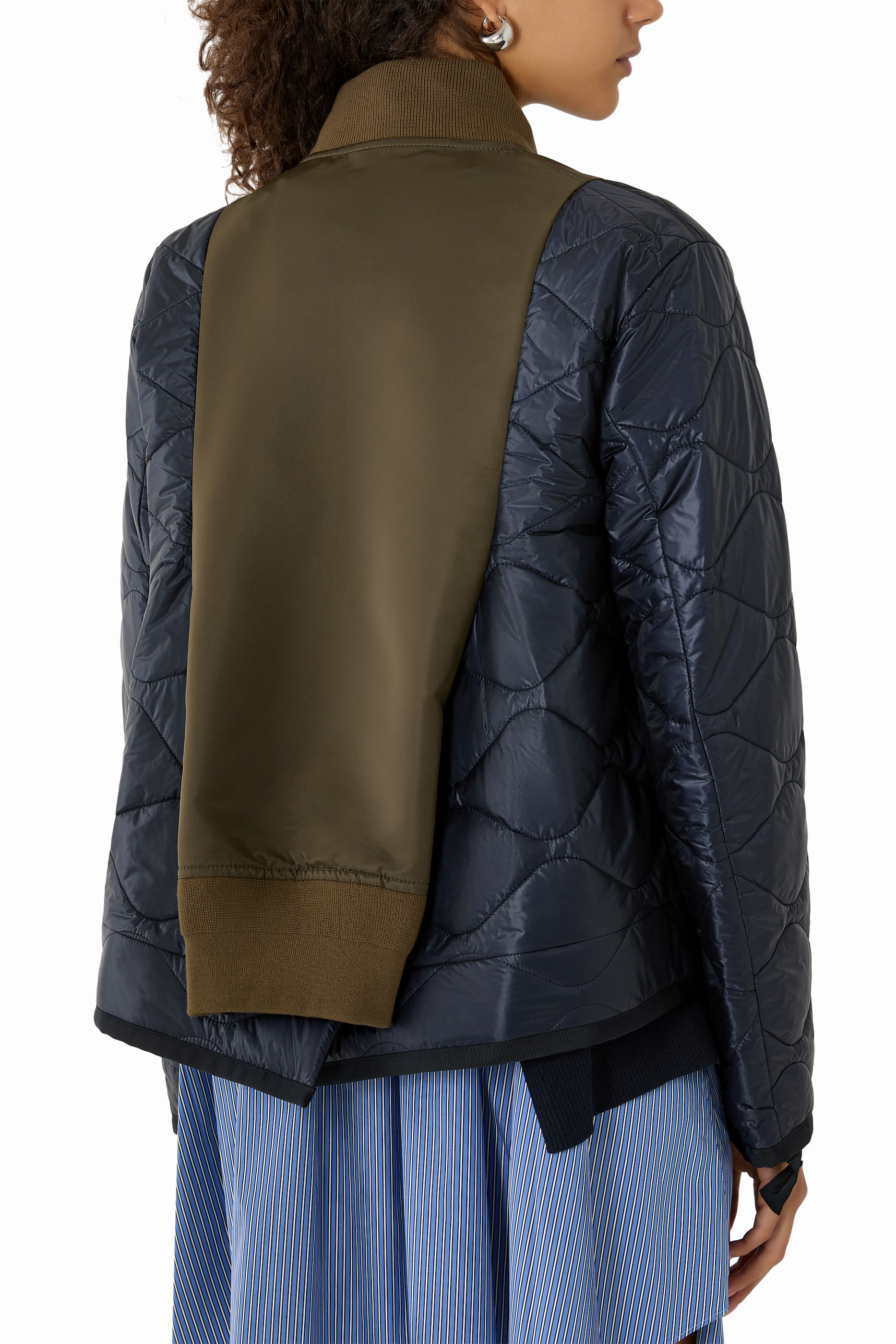 Quilted Zip-Up Bomber Jacket