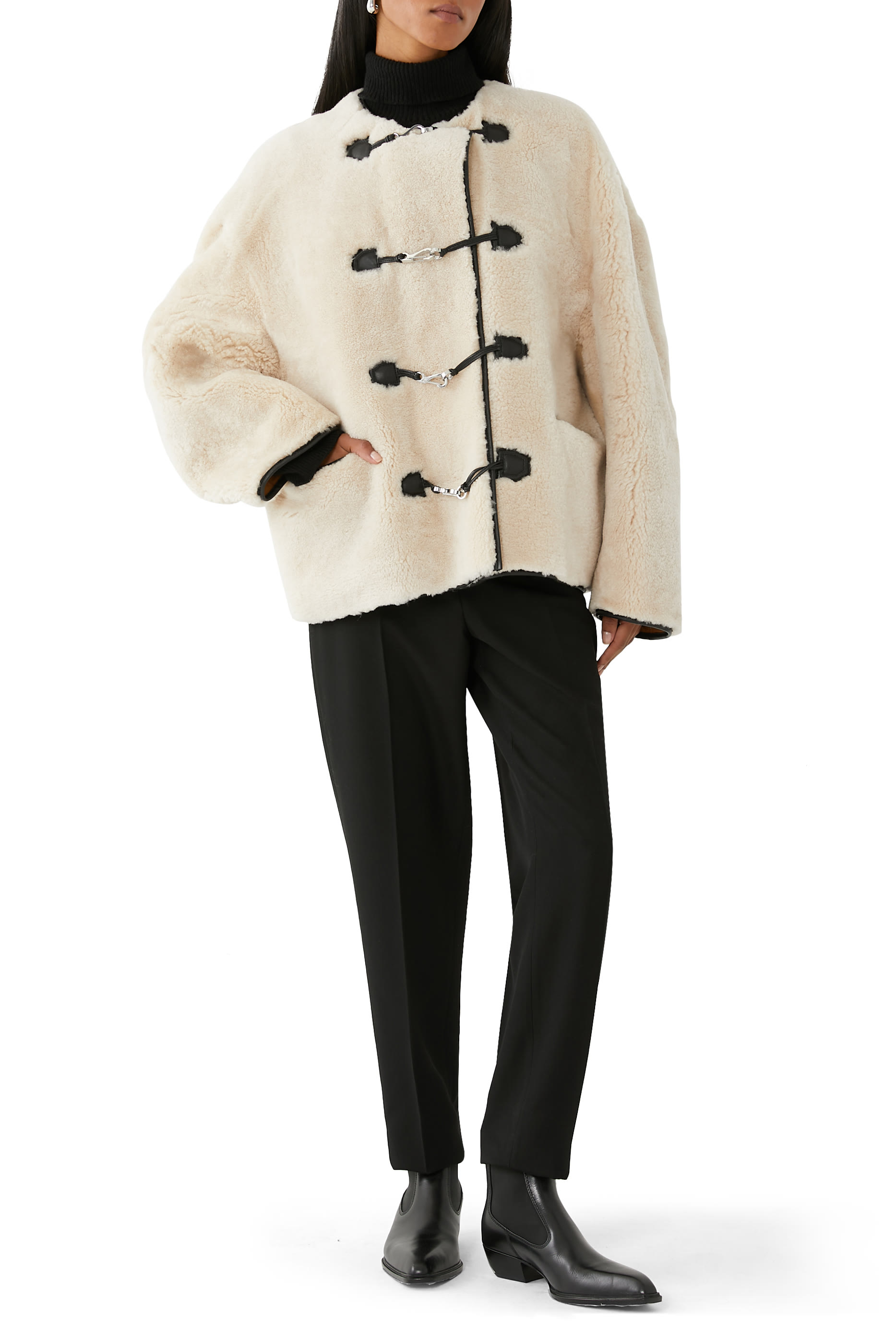 بنطال قماشي بخصر منخفض