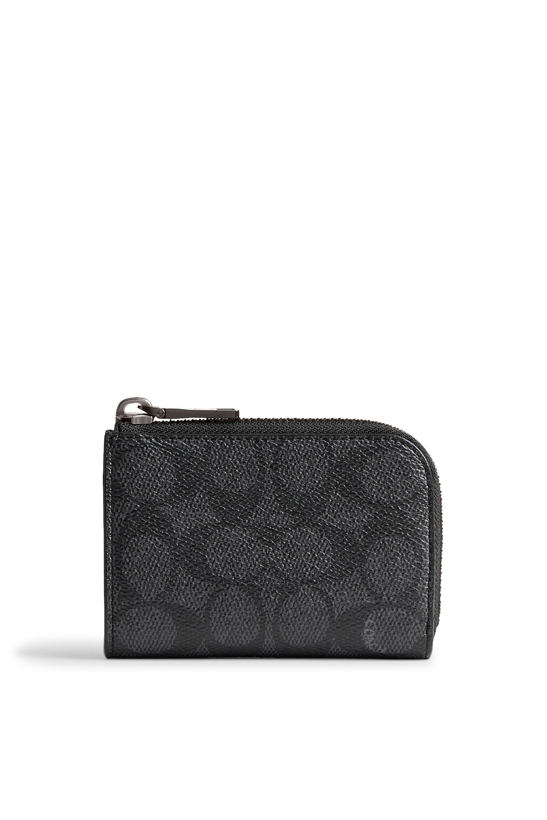 حافظة مفاتيح بفتحة حرف L وسحاب قماش قنب بشعار الماركة