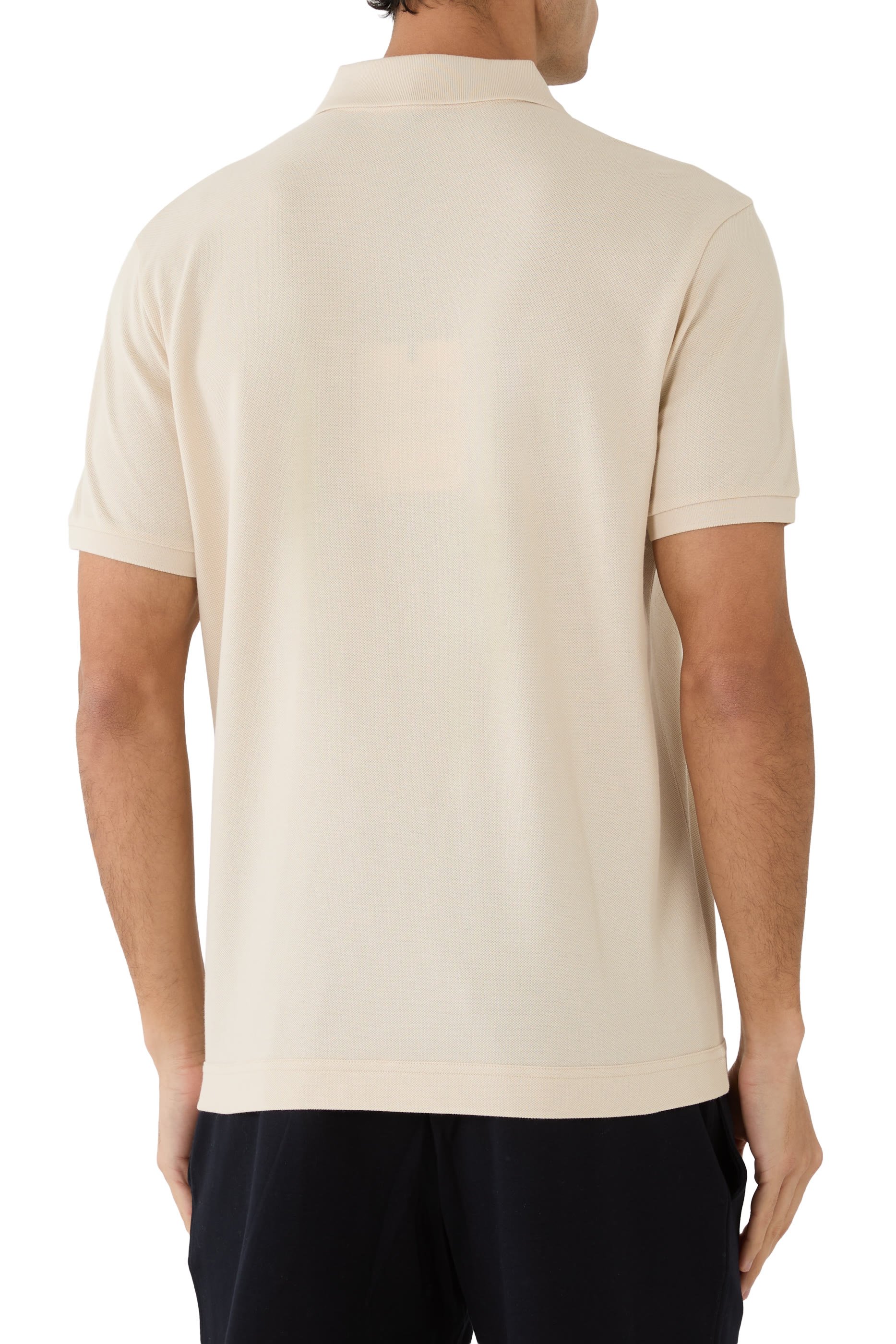 قميص بولو برقعة شعار الماركة قطن بيكيه