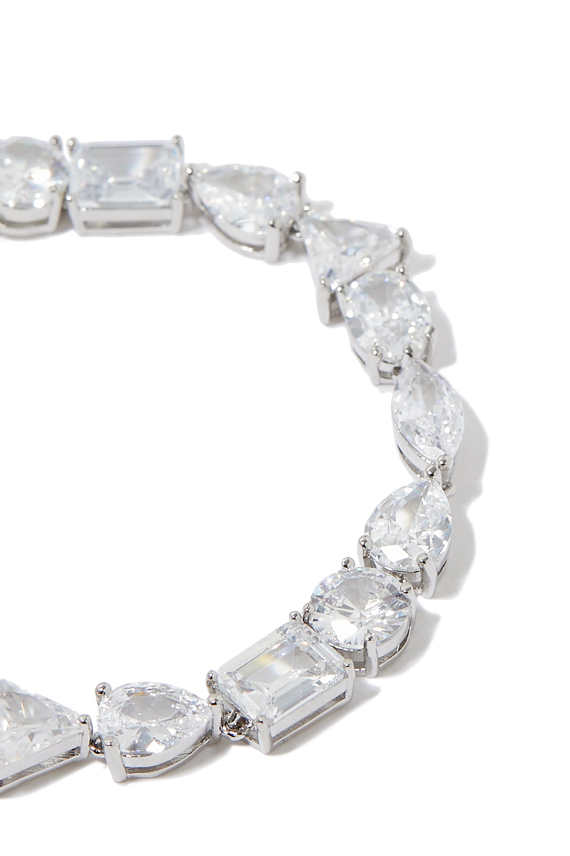 سوار تنس بأحجار زركونيا بأشكال متعددة، فضة استرلينية