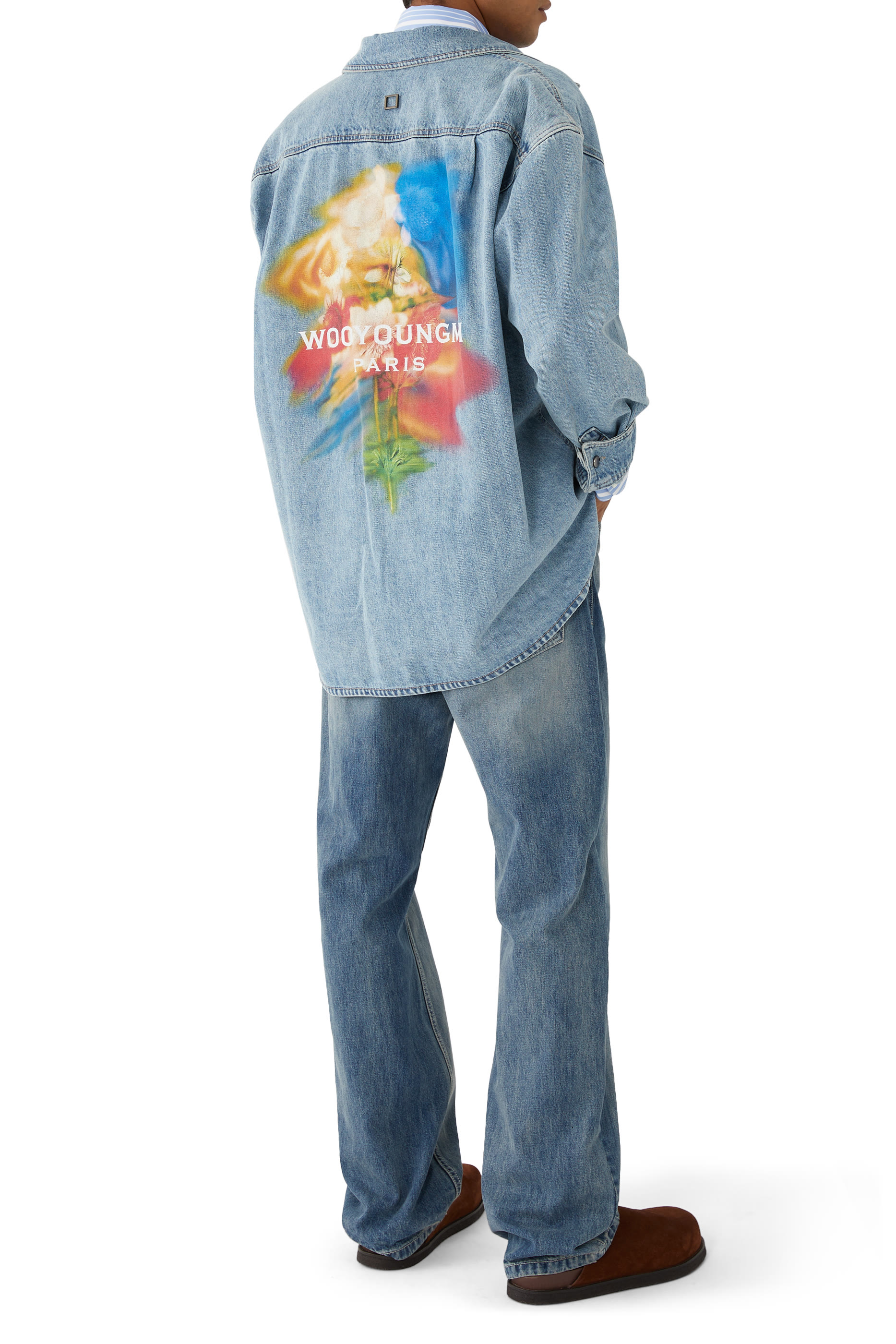 قميص دنيم فلورال