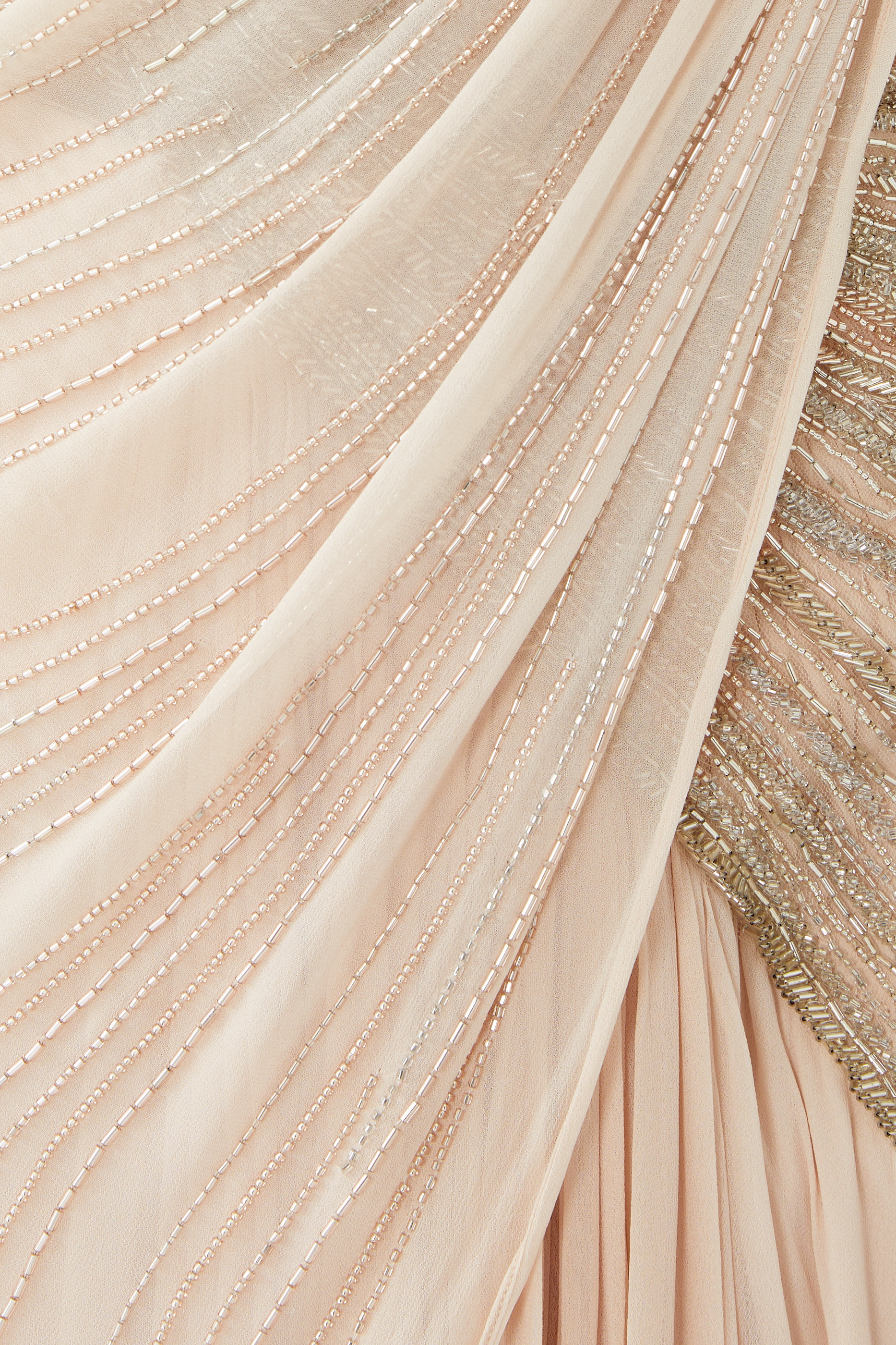 فستان سهرة ساري بكم واحد طويل