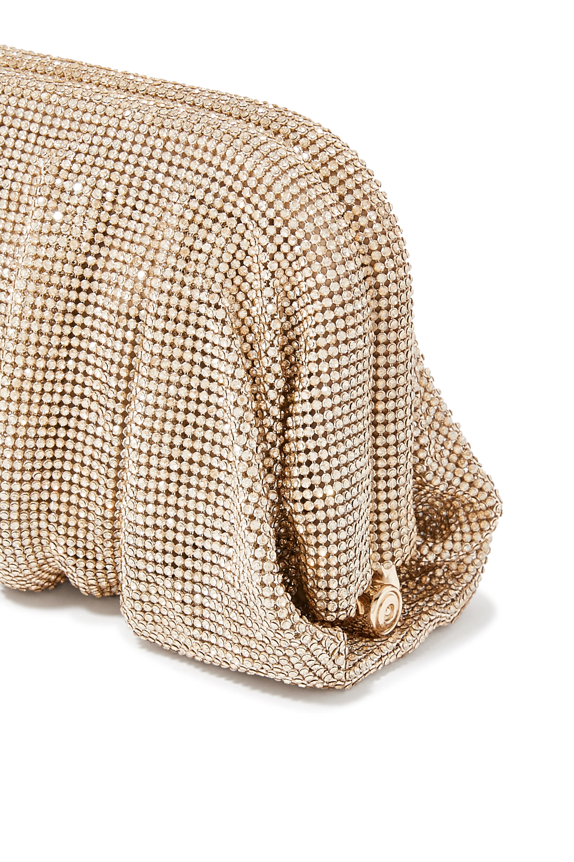 حقيبة كلاتش فينوس لا غروند قماش شبكي مرصعة بأحجار الراين وكريستال