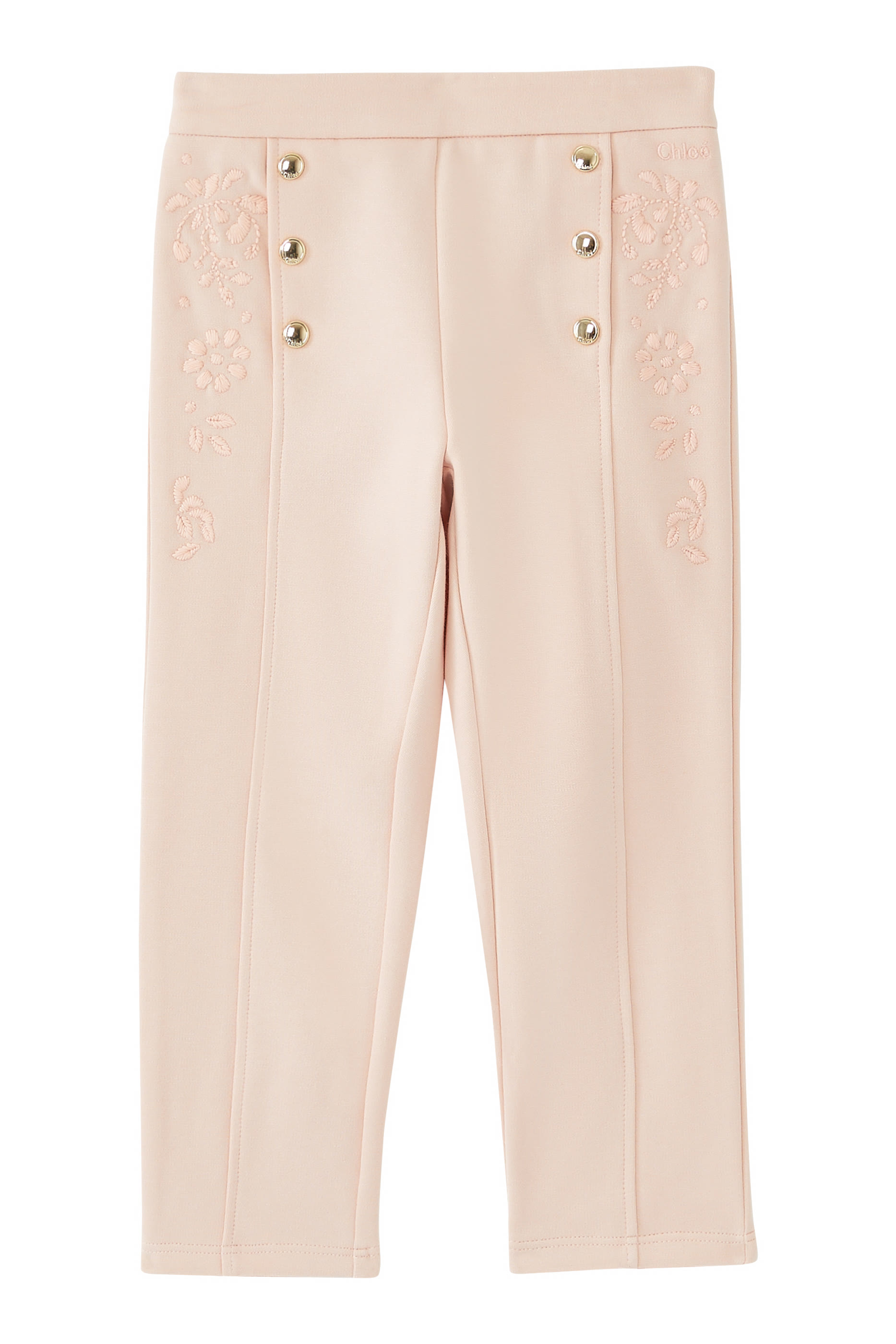 بنطال رياضي للأطفال بتطريزات زهور