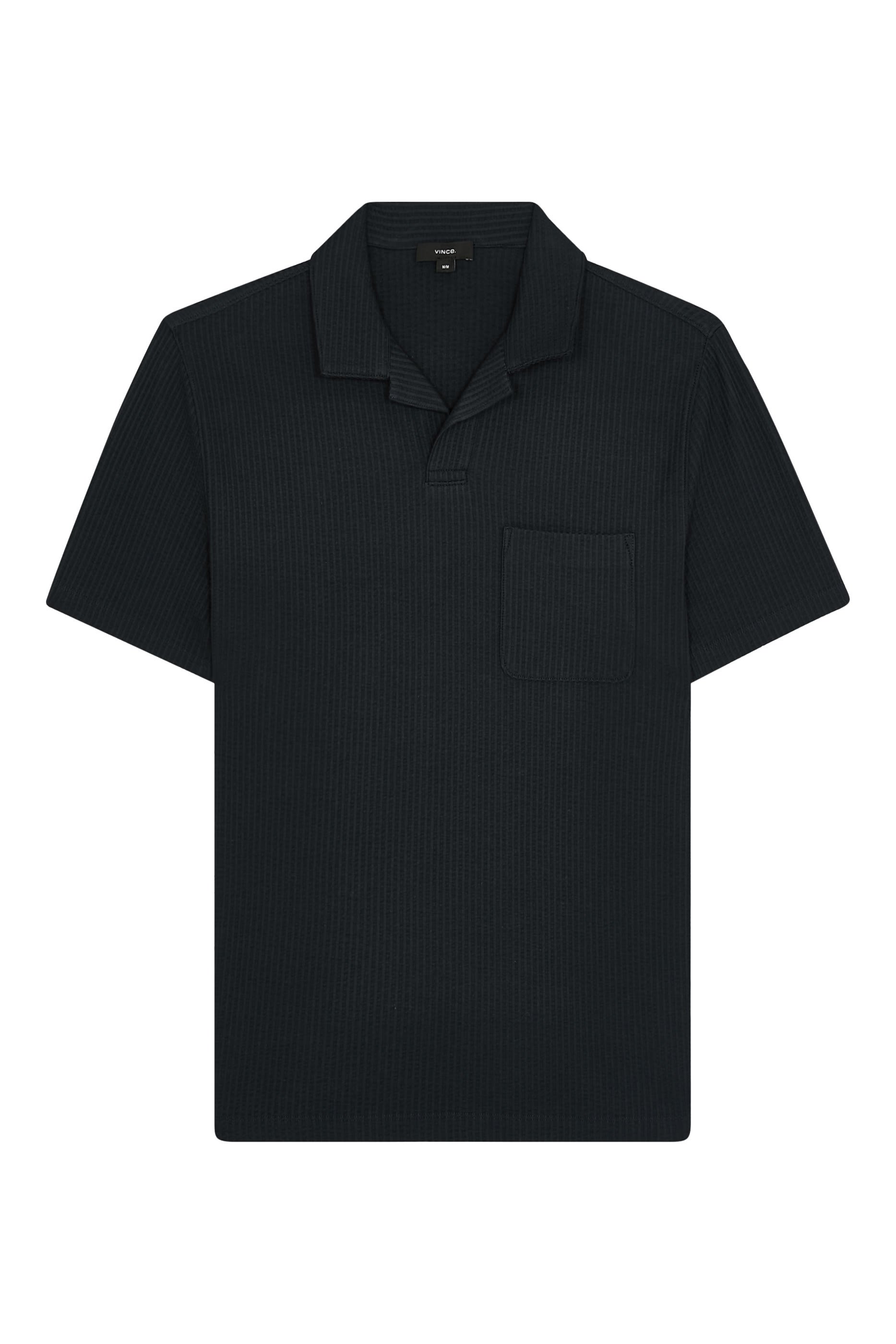 قميص بياقة جوني نسيج قطن مطاطي سيرساكر