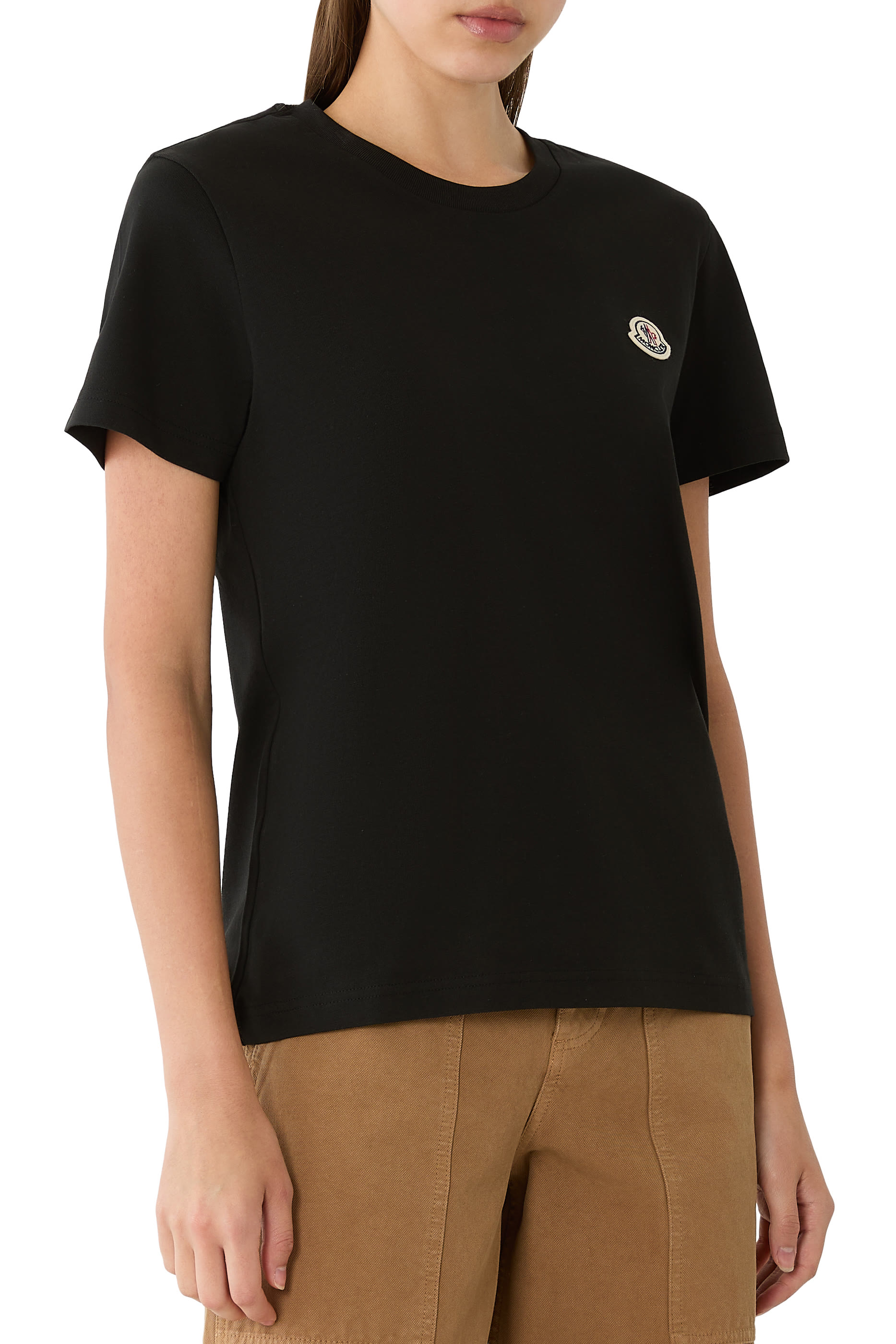 طقم تيشيرت برقعة شعار الماركة قطن، 3 قطع