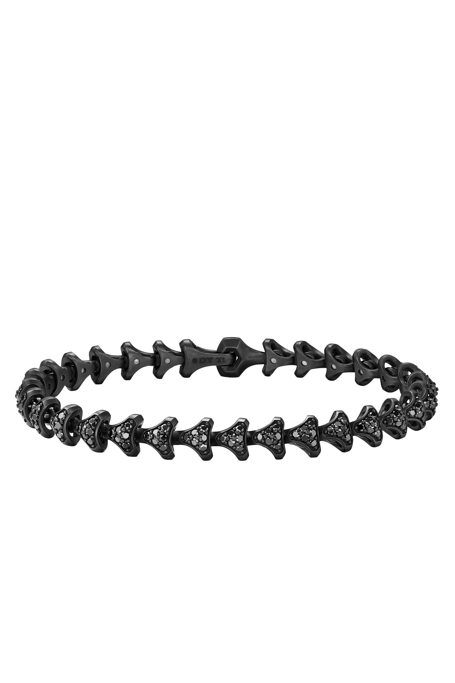 سوار أرموري بتصميم حلقات مرصع بماس أسود، تيتانيوم أسود