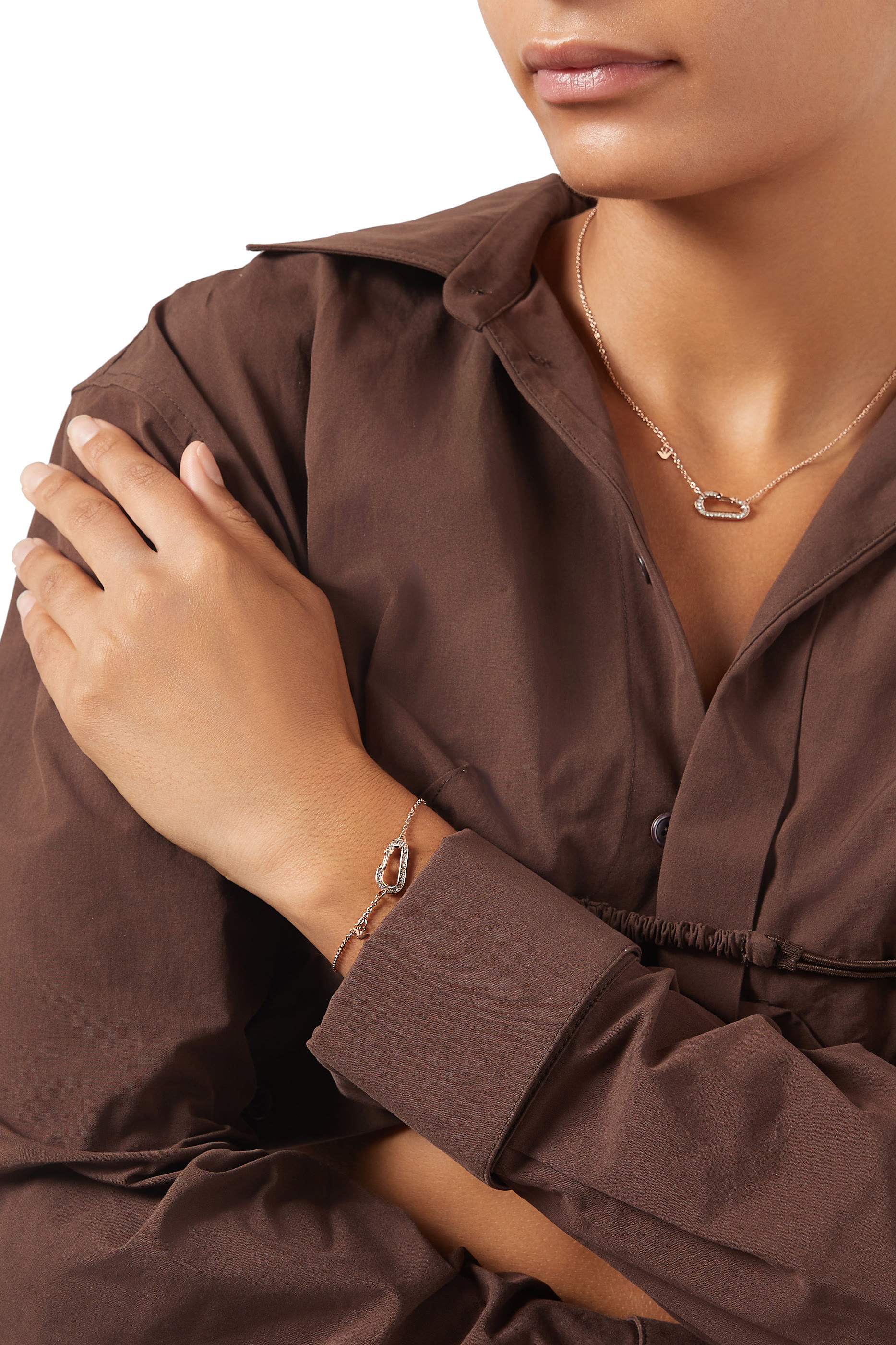 سوار سنتيمنتل سلسلة مزينة بكريستالات ستانلس ستيل