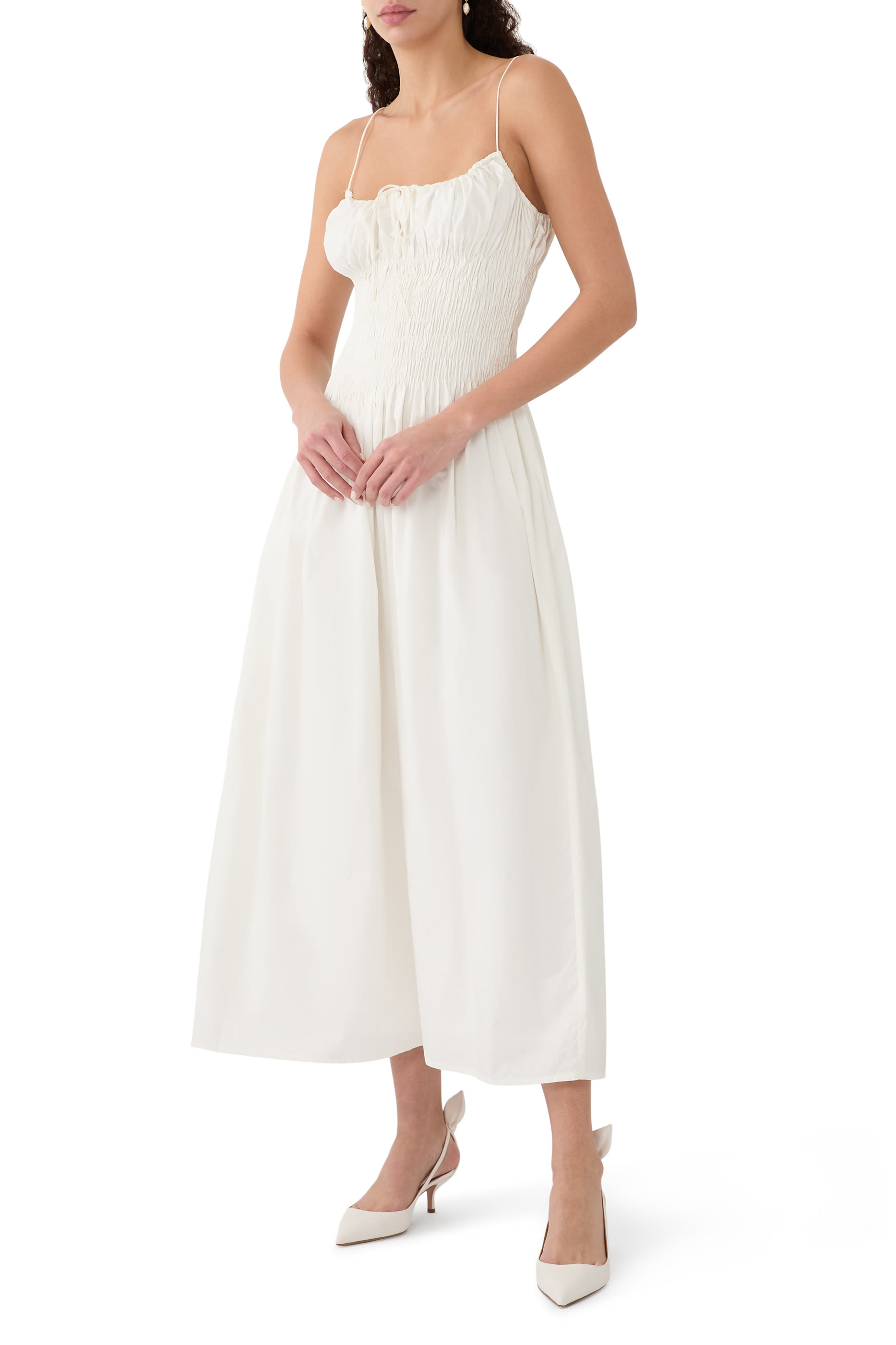 فستان آية طويل بحمالات رفيعة