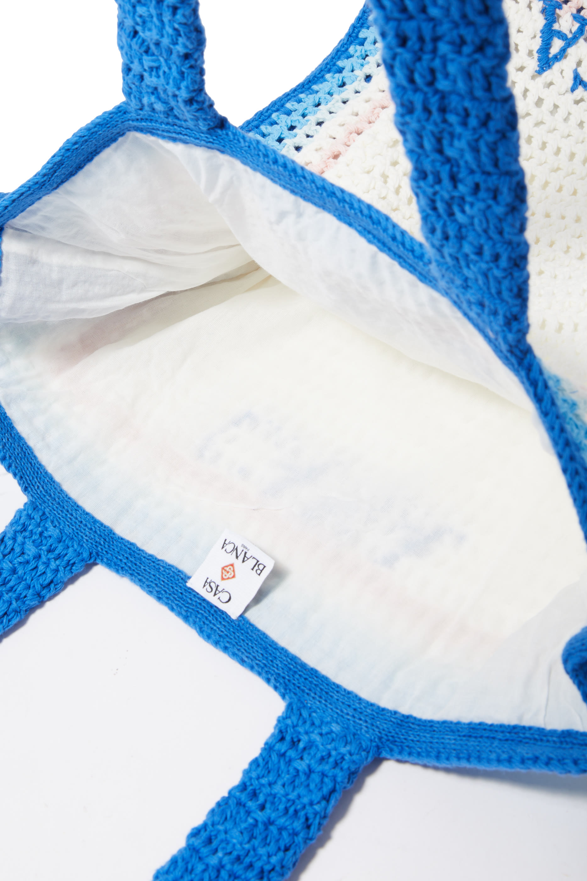 حقيبة كروشيه مخططة