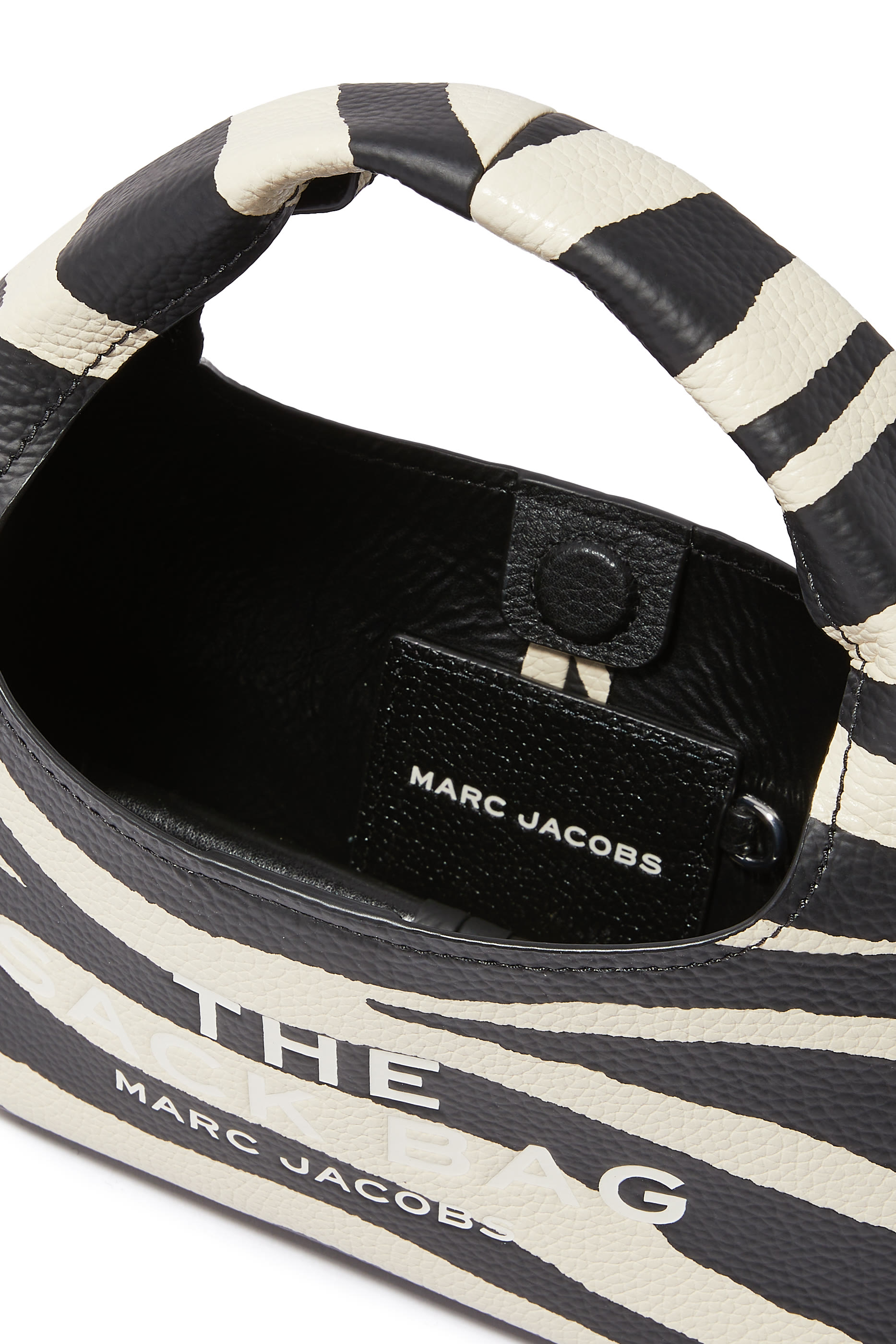 حقيبة ساك صغيرة جلد بنقشة زيبرا