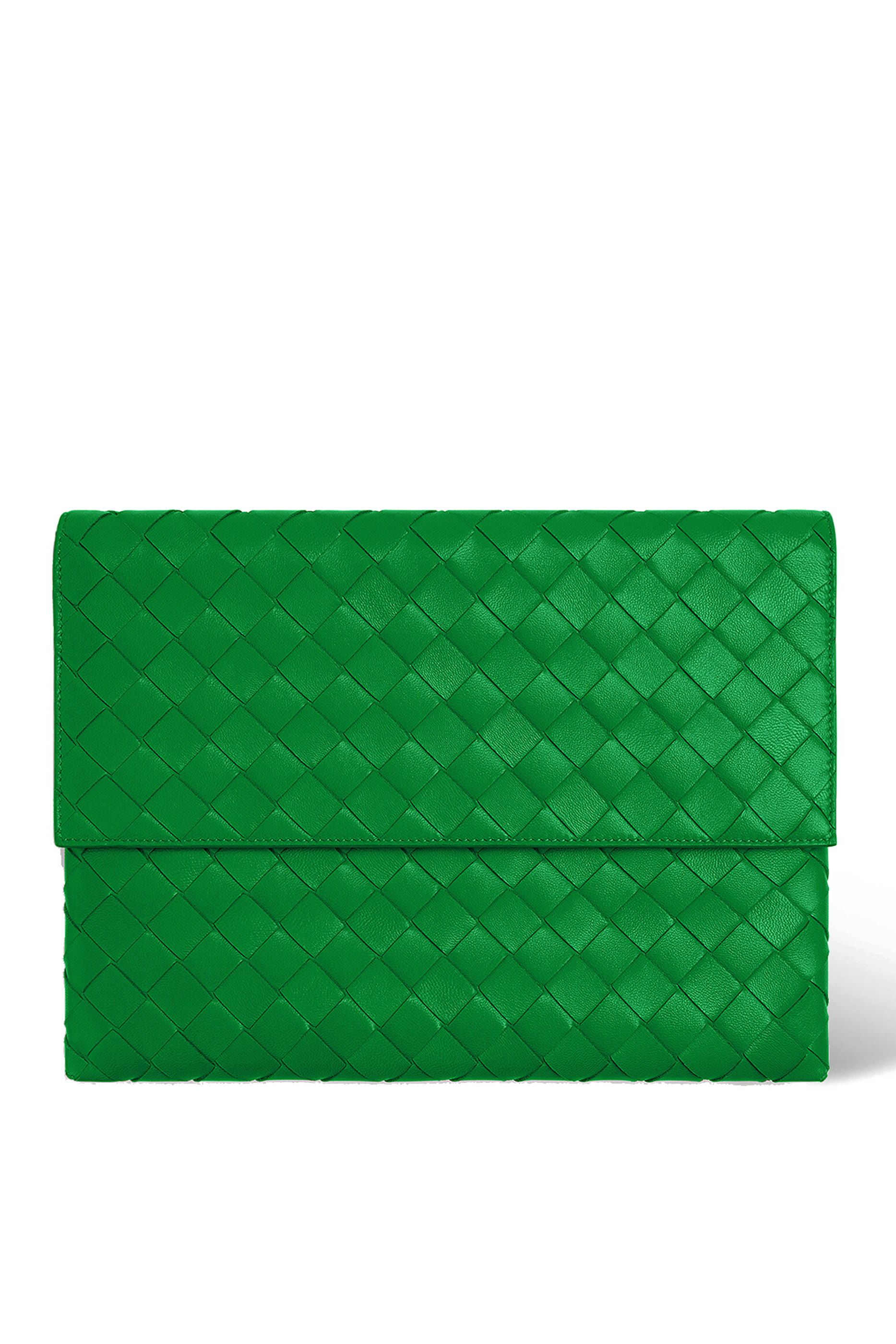 حقيبة متوسطة بتصميم مجدول بغطاء قلاب