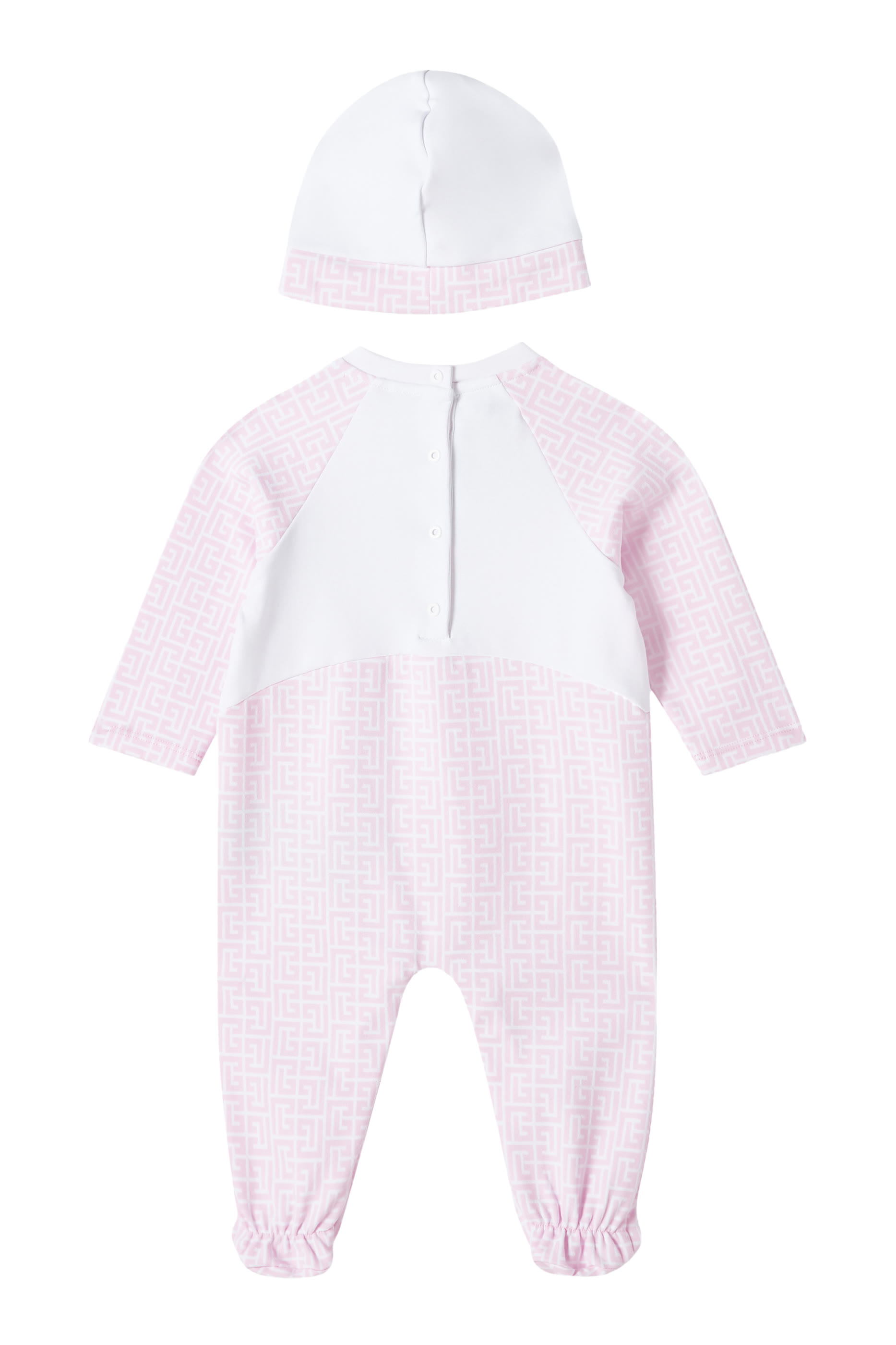 طقم بودي سوت وقبعة بشعار الماركة للأطفال