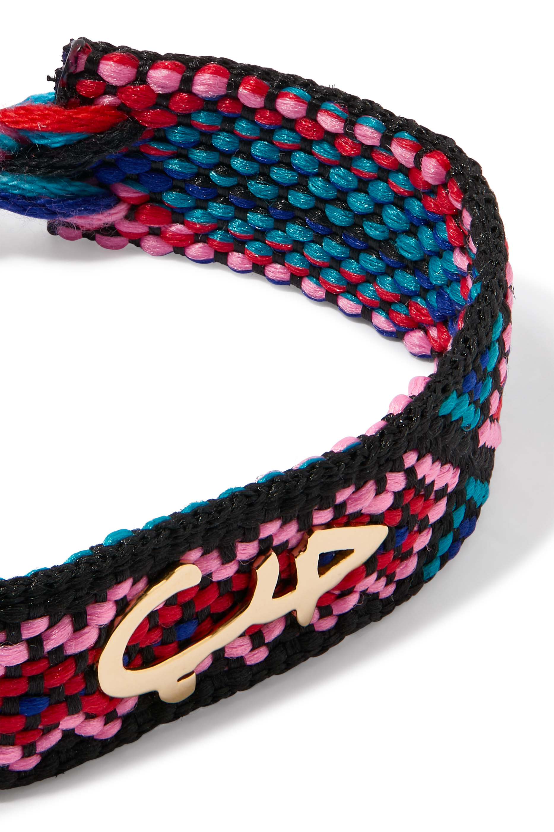 سوار بتصميم كلمة حب صغير قماش ذهب أصفر عيار 18