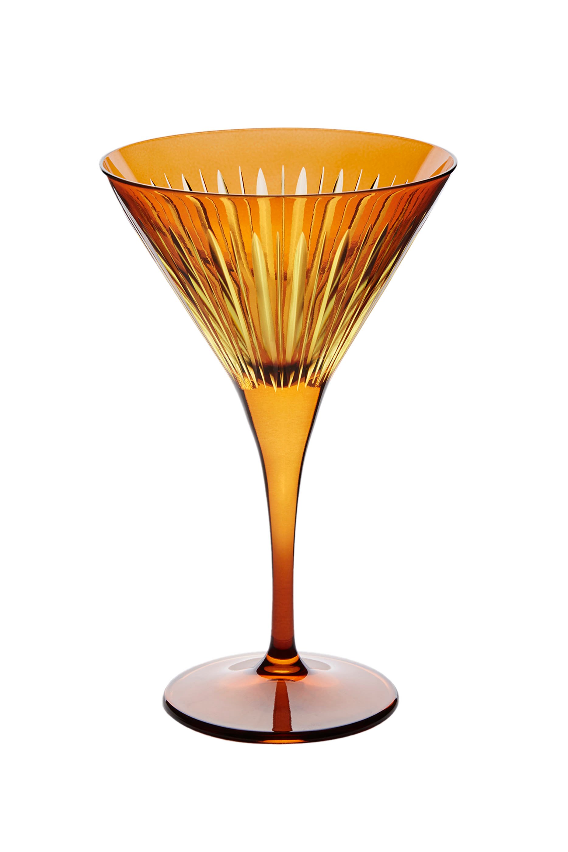 طقم كؤوس مشروبات فاخرة بريزم امبر، 4 قطع