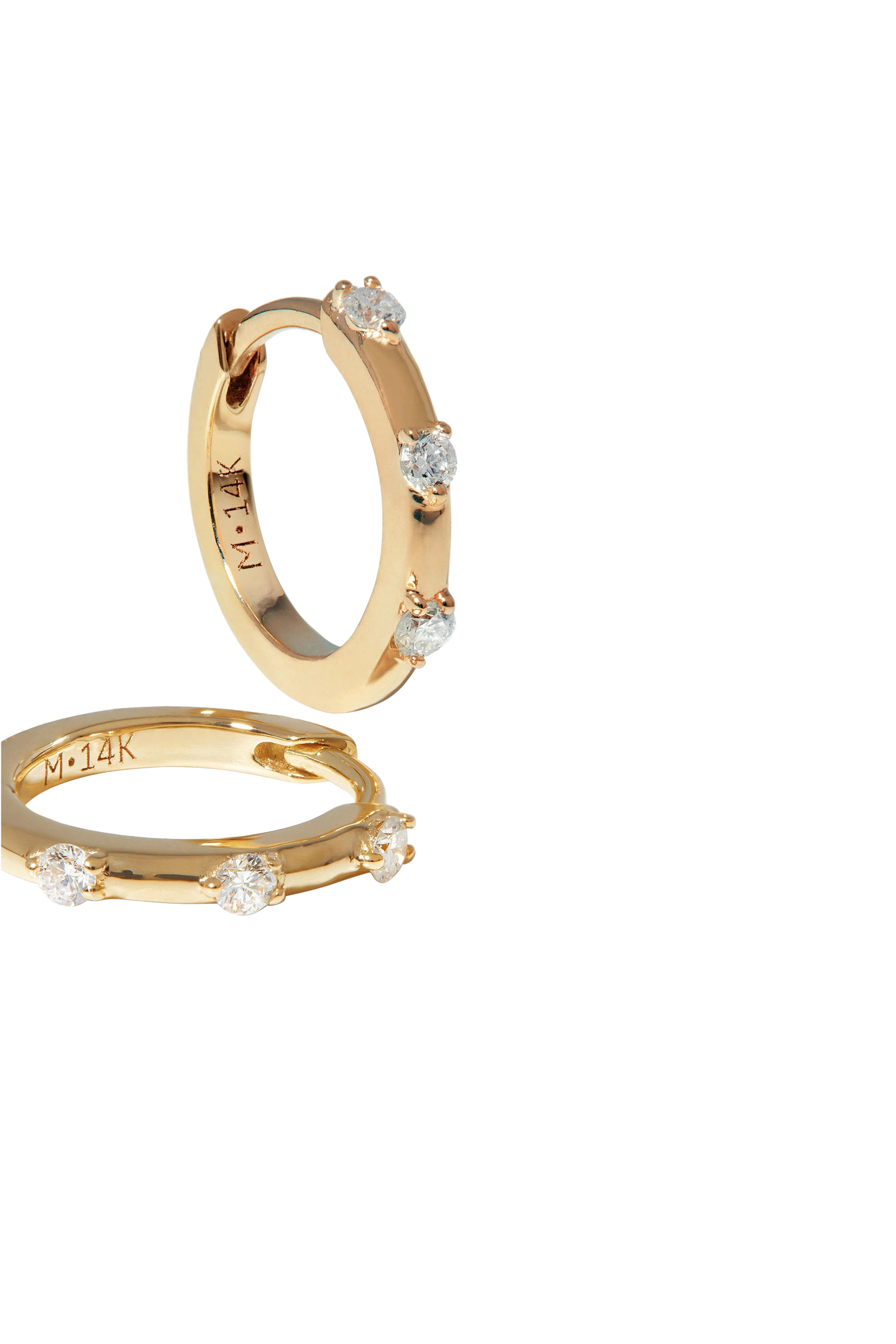 أقراط هاجي مرصعة بماس فاخر، ذهب عيار 14 قيراط