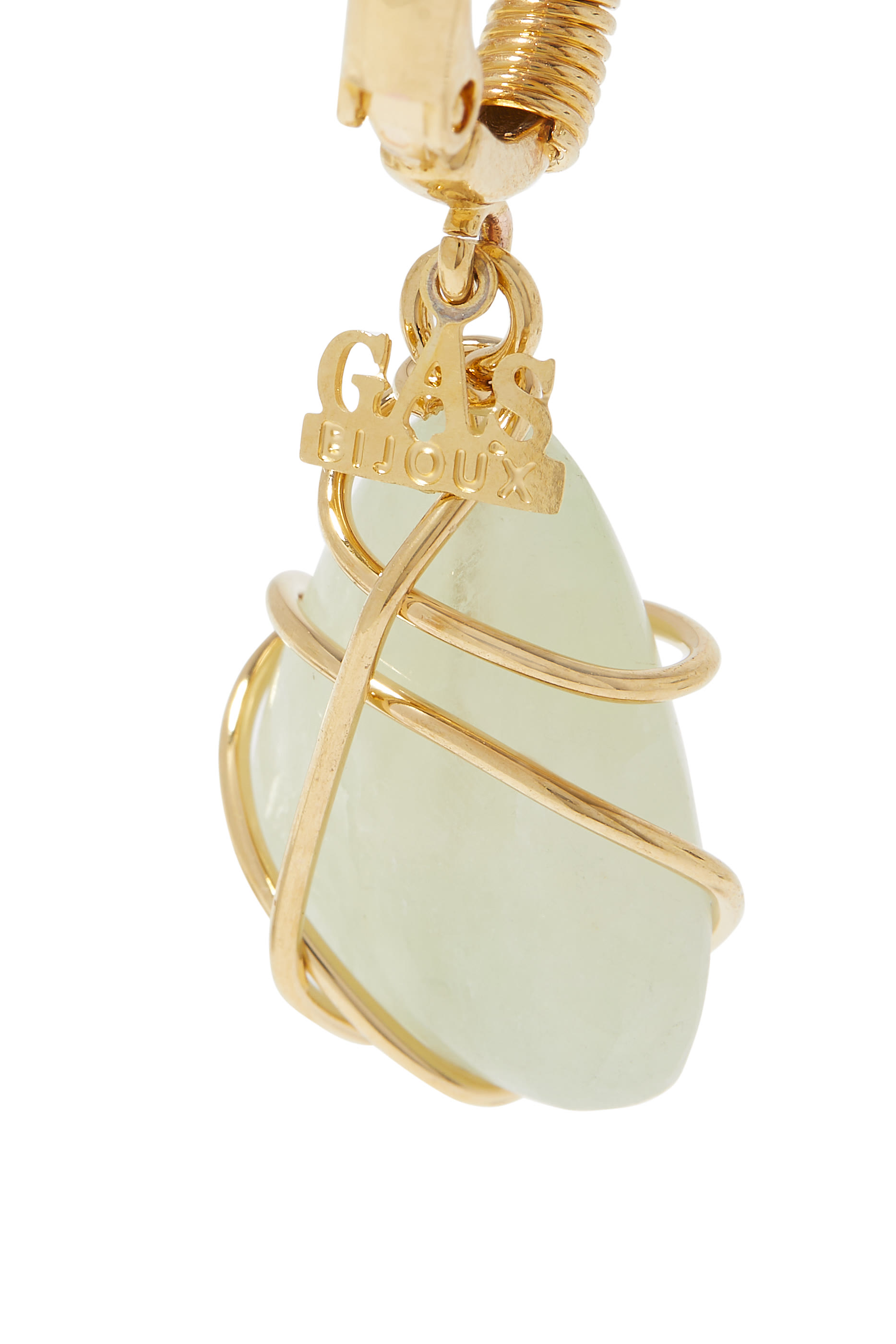 أقراط توا رينبو مرصعة بحجر أمازونيت نحاس مطلي بذهب