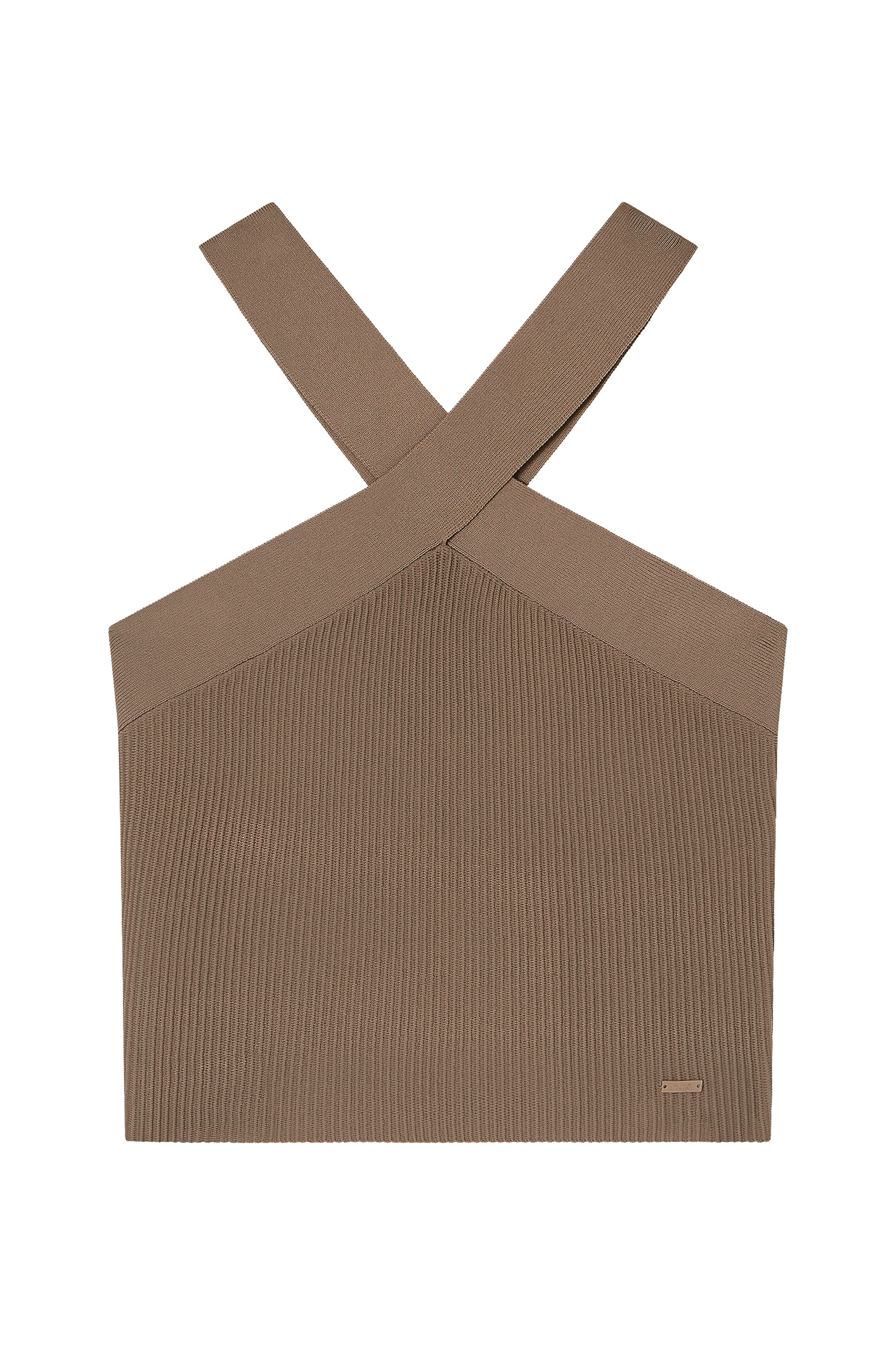 بلوزة منسوجة بحملات متقاطعة