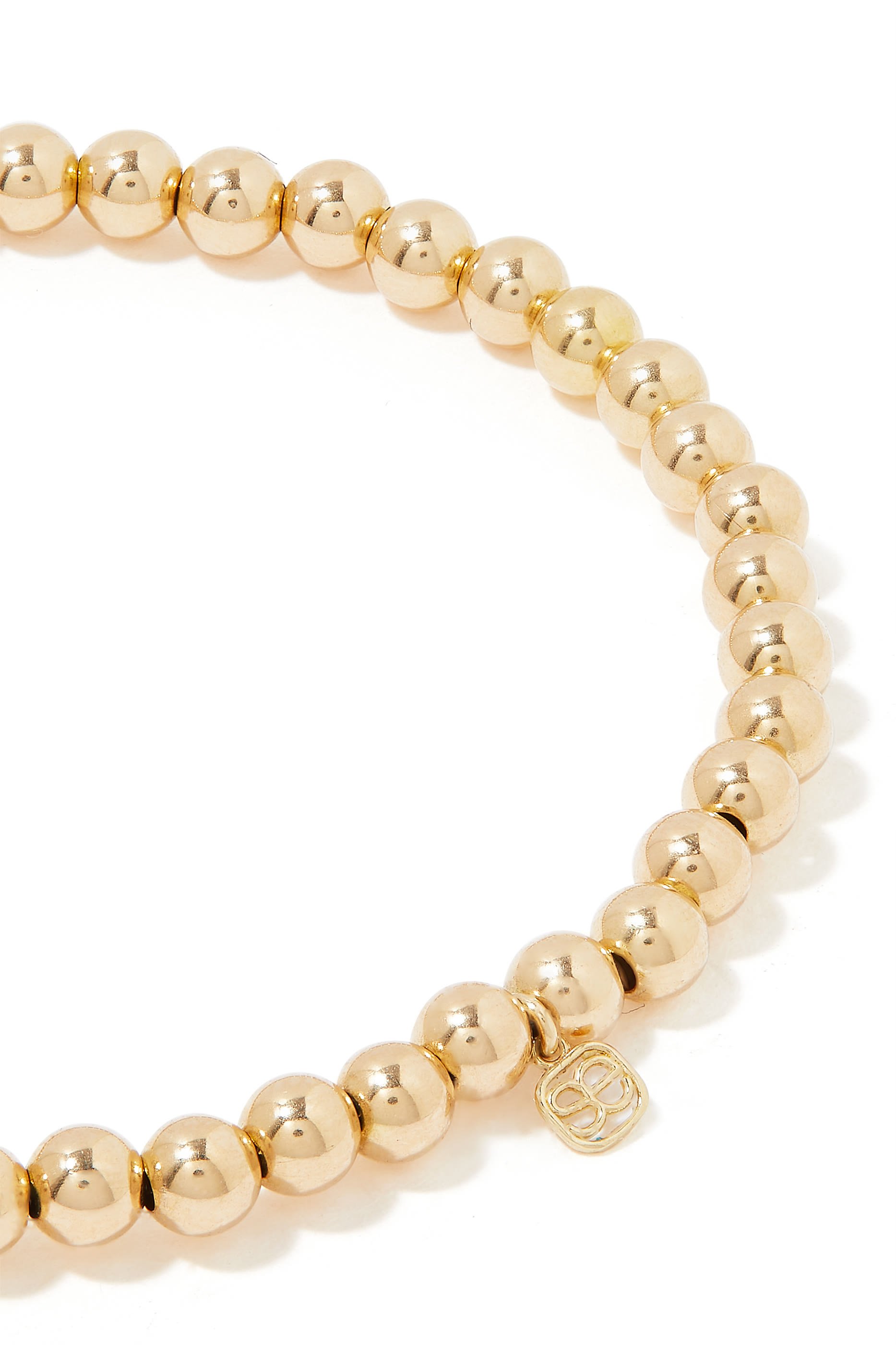 سوار خرز بحلية صغيرة بتصميم كف ملون ذهب أصفر عيار 14