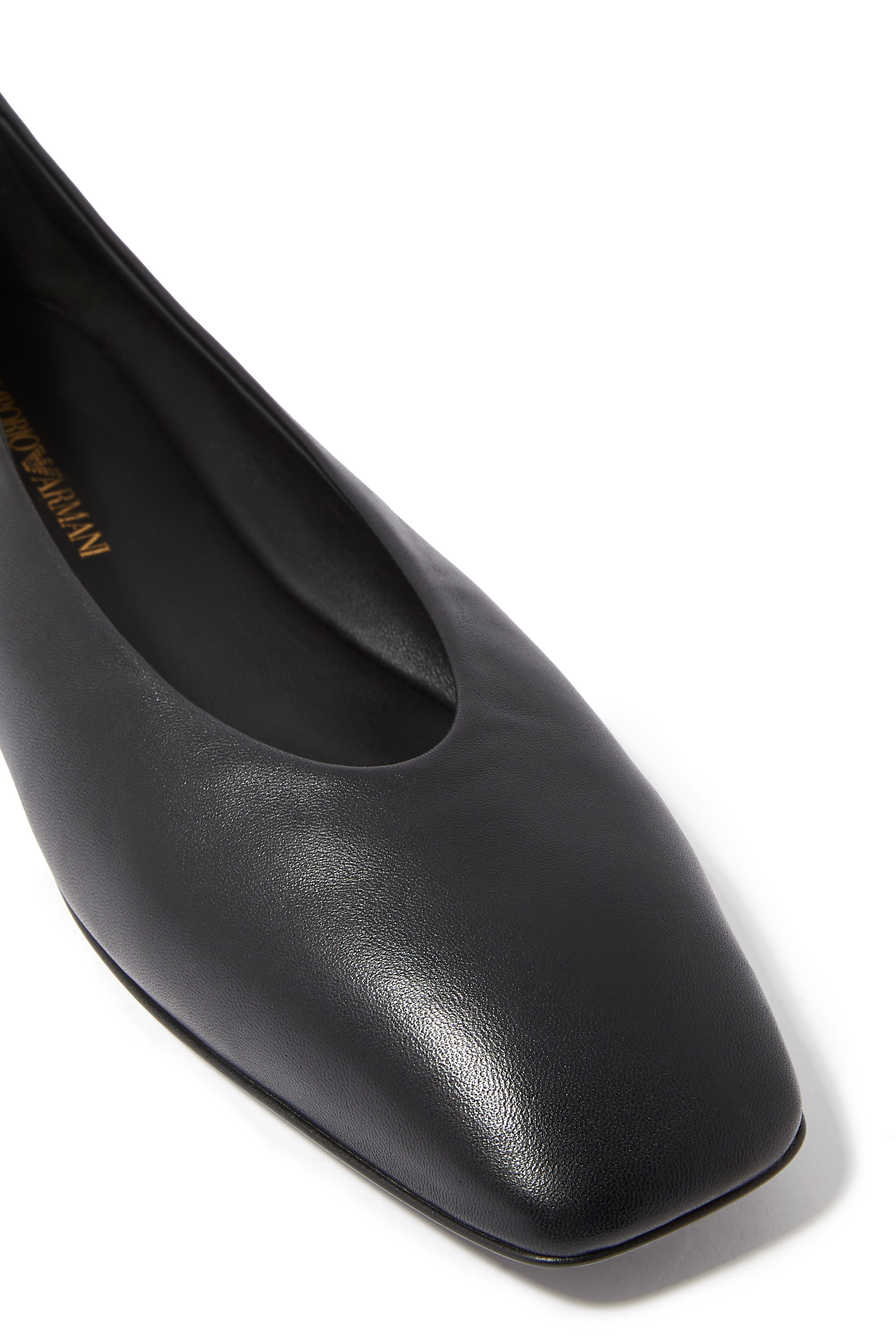 حذاء بالرينا بمقدمة مربعة جلد نابا