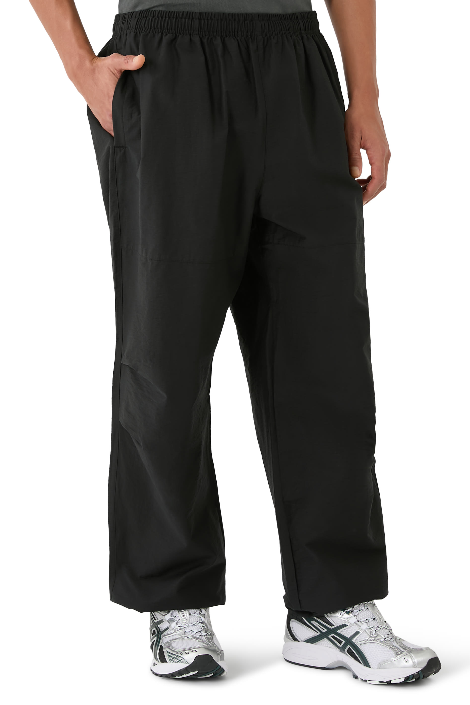 بنطال باراشوت بلون باهت نايلون قطني