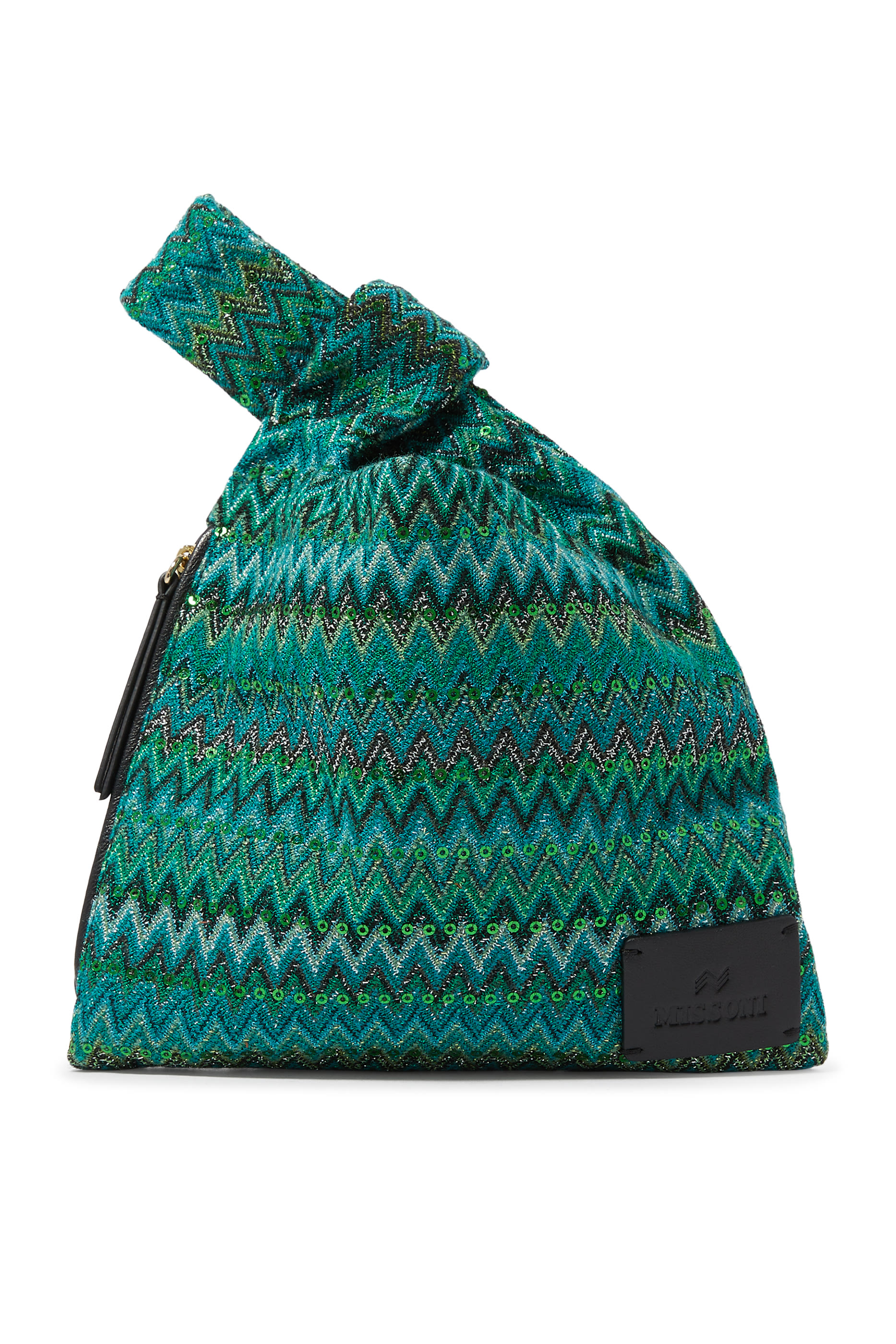 حقيبة  بتصميم حصري بعقدة بنقشة متعرجة راشيل مطرز بالترتر