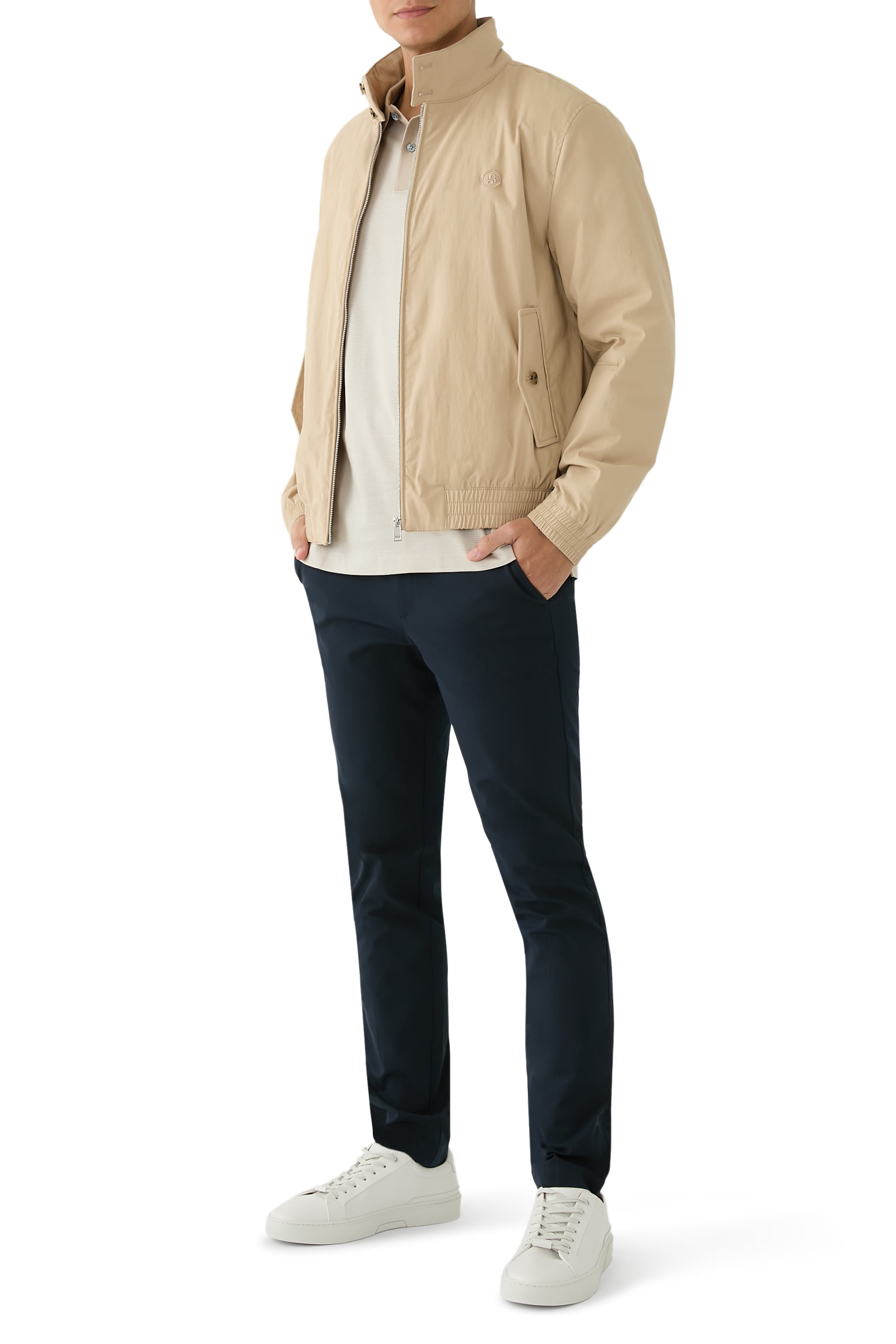 جاكيت مزين بحروف شعار الماركة مزيج قطن