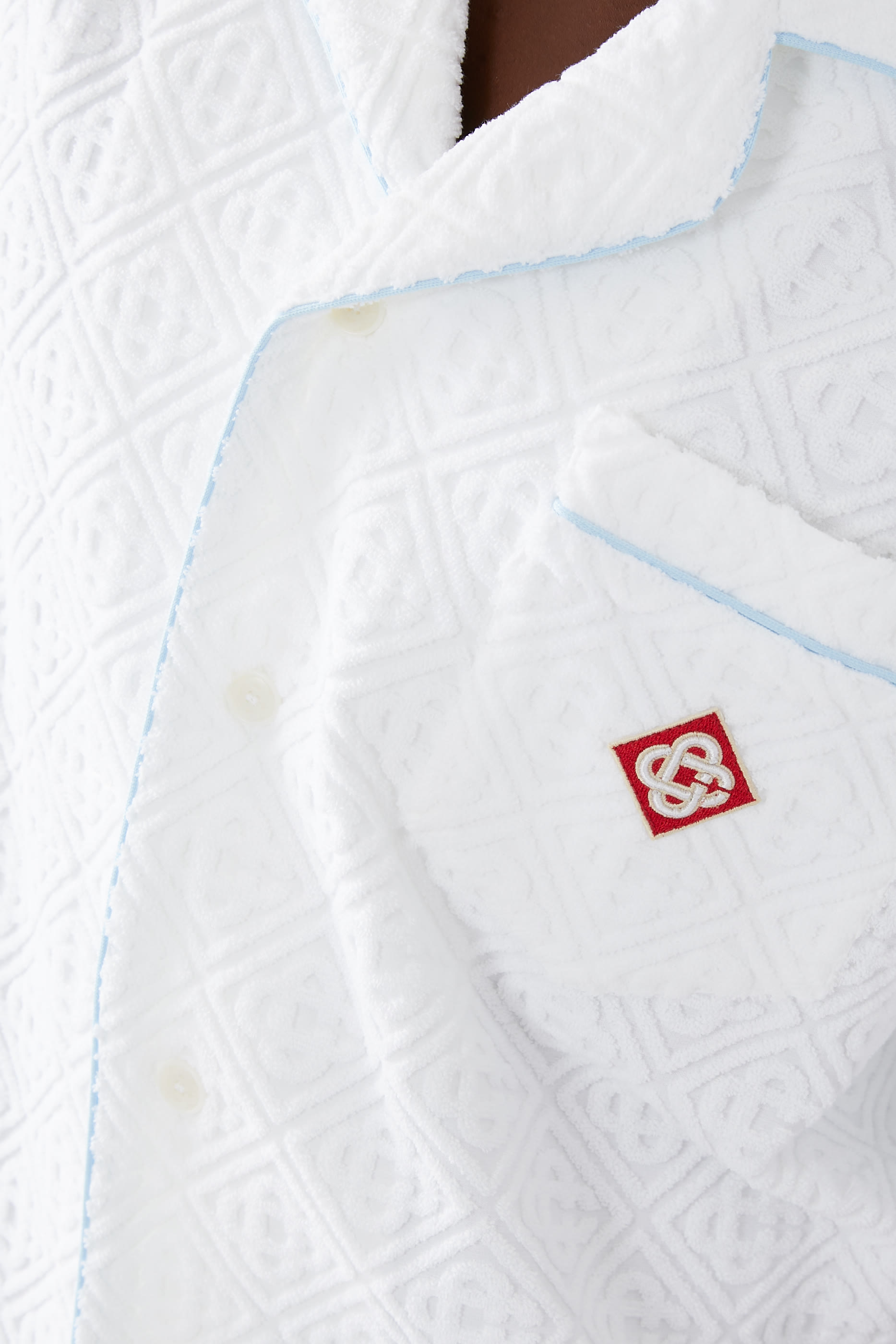 قميص قطن تيري بنقشة حروف شعار الماركة