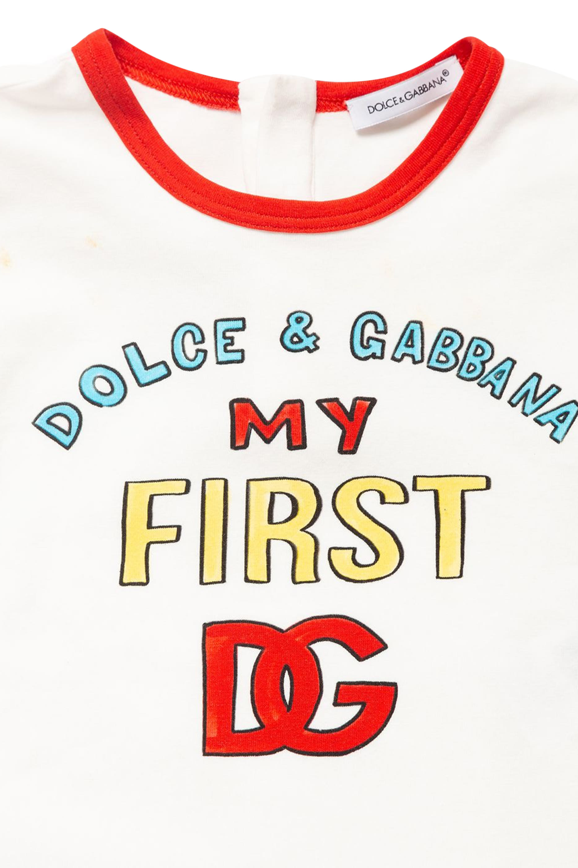 طقم لباس قطعة واحدة بطبعات ماي فيرست وحرفي شعار الماركة للأطفال