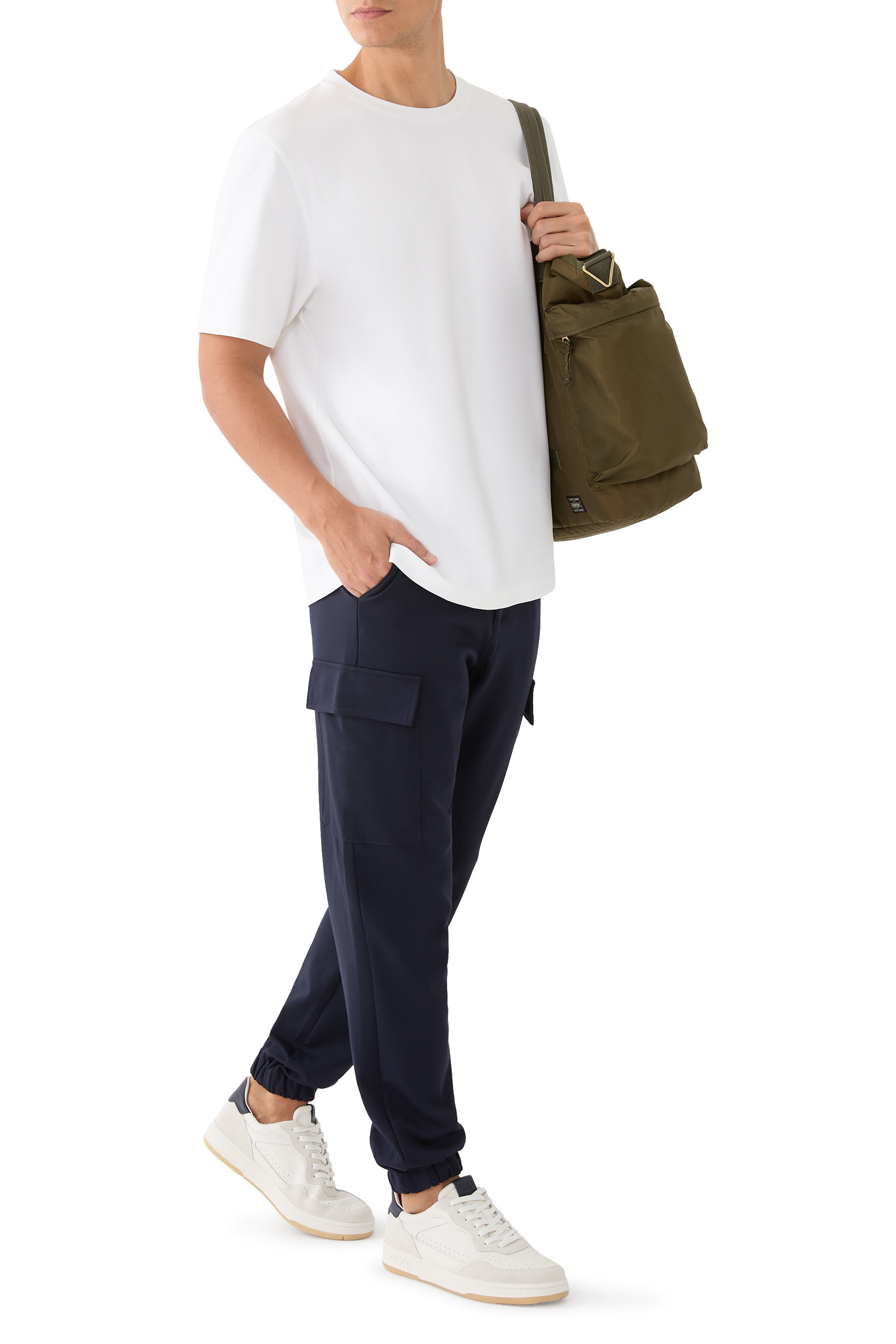 بنطال كارغو شينو نسيج مزدوج