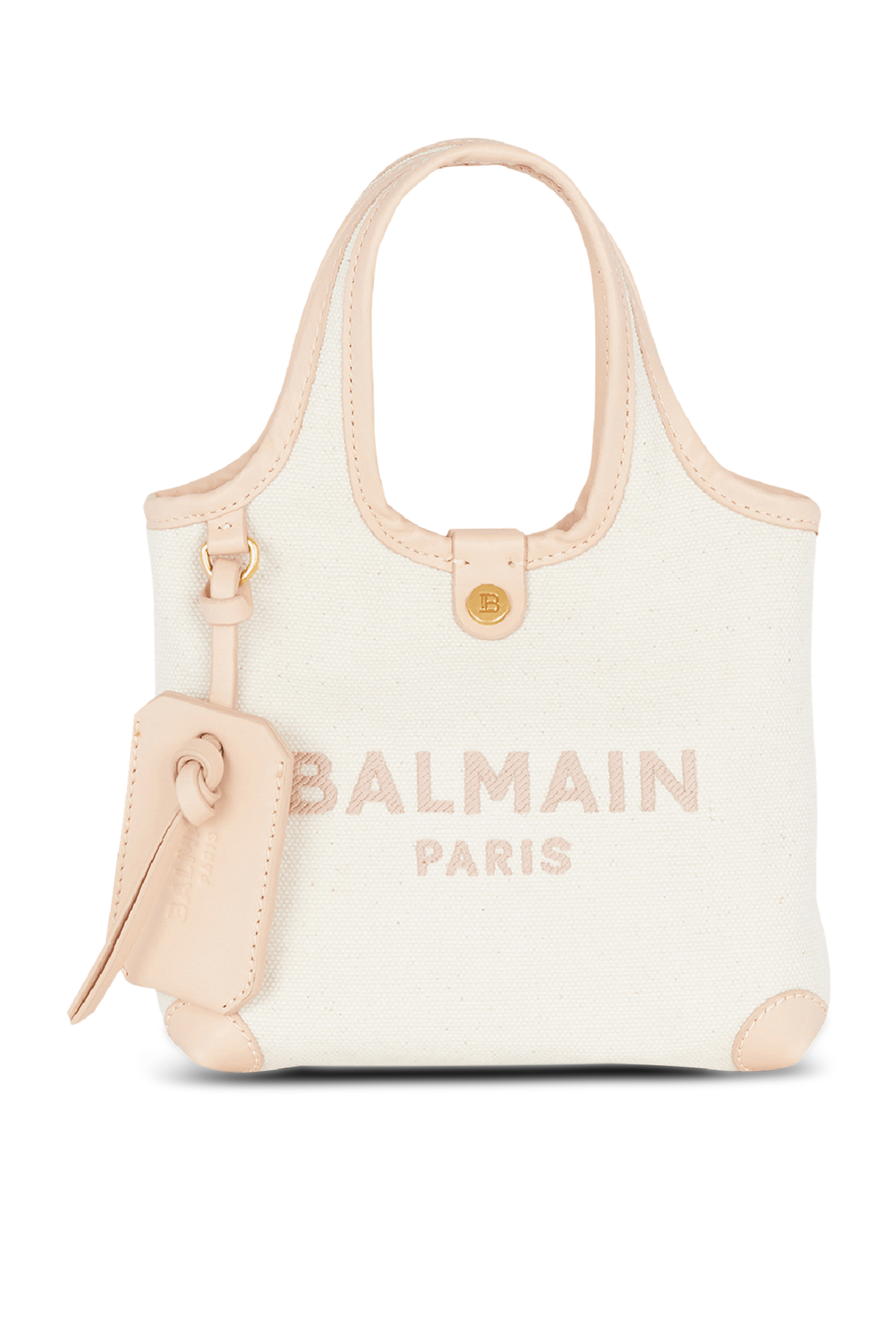 حقيبة يد بي ارمي صغيرة جلد وقماش قنب