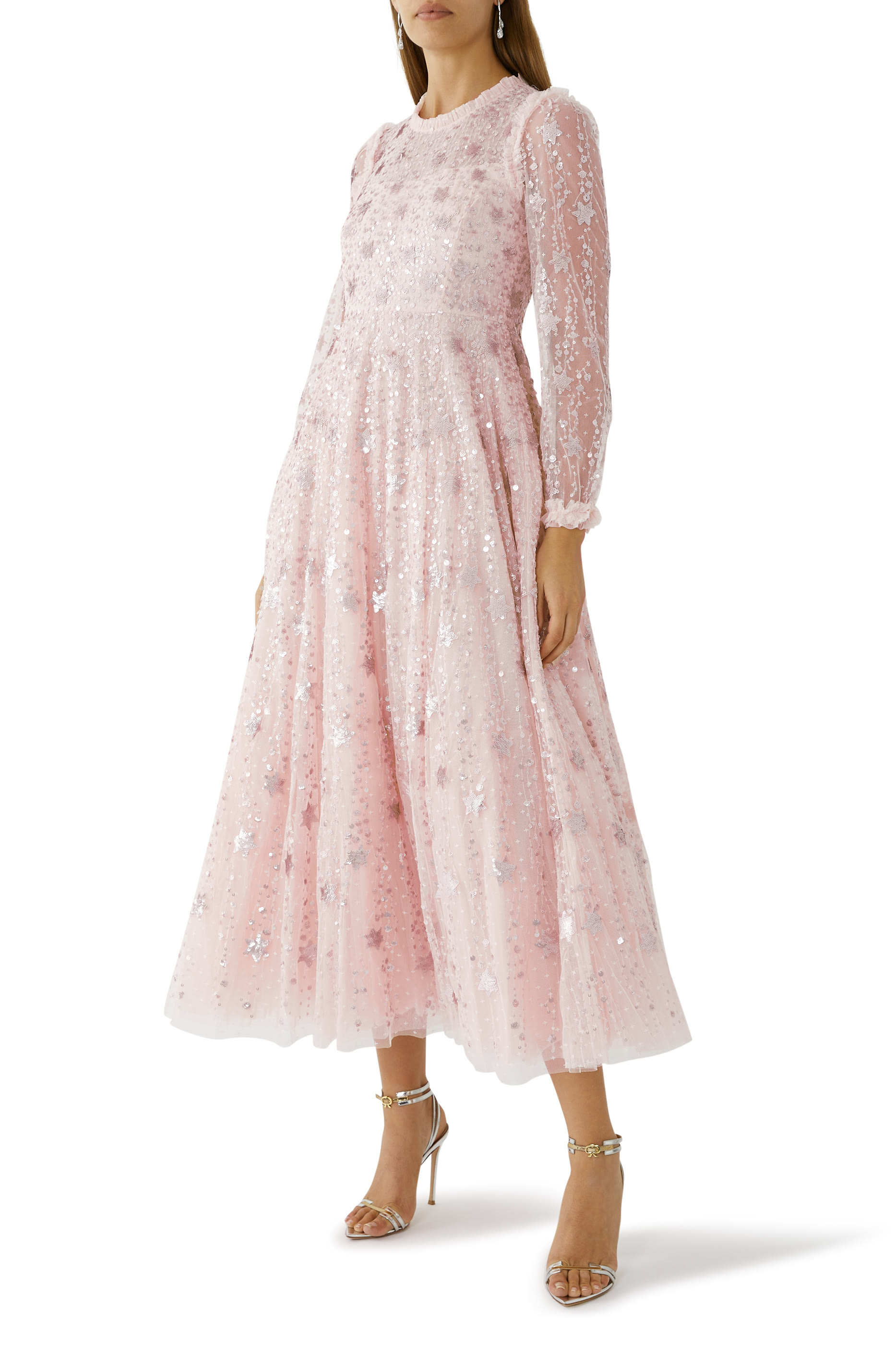 فستان سهرة شوتينغ ستار بأكمام طويلة بطول الكاحل