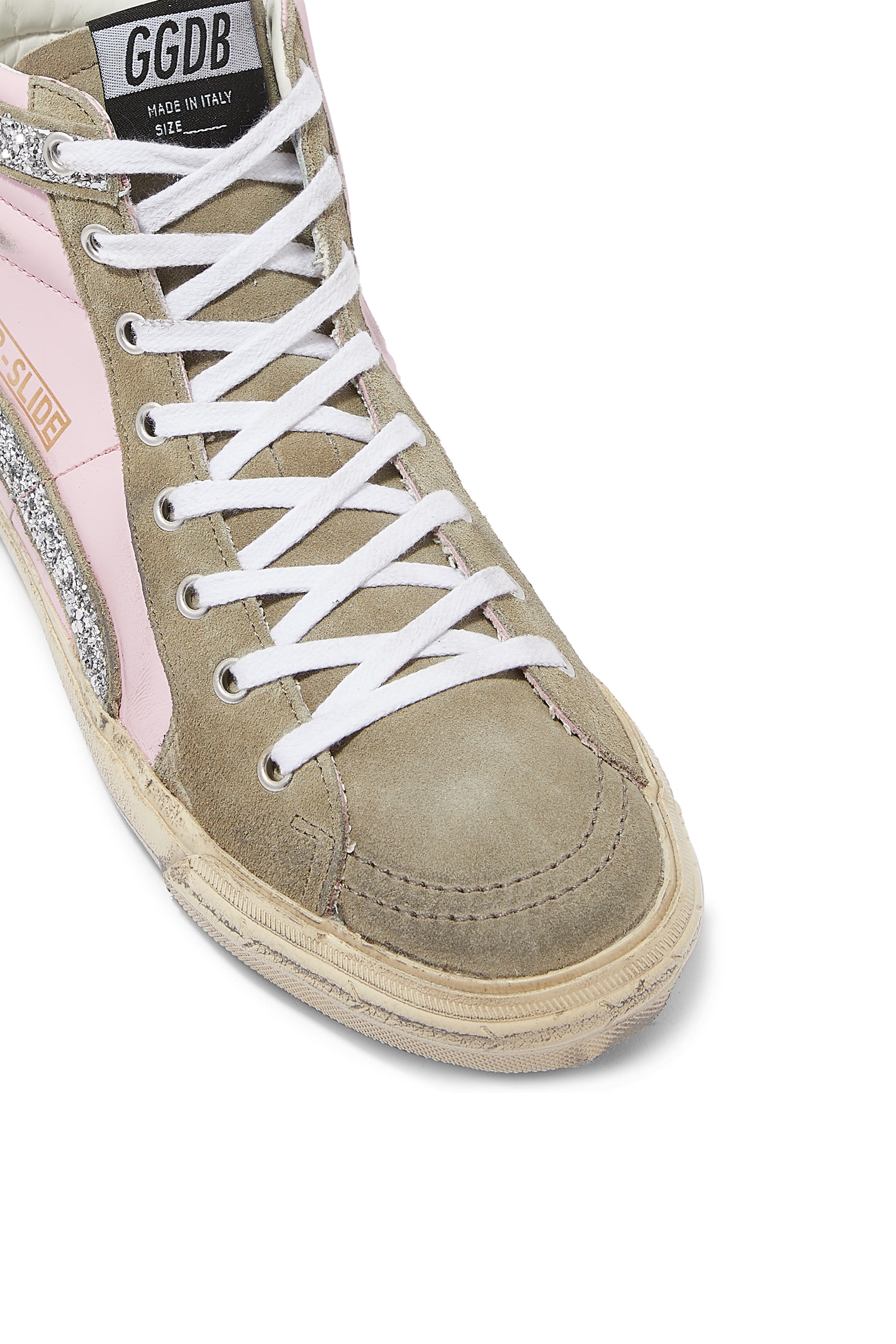 حذاء سنيكرز لامع برقبة عالية