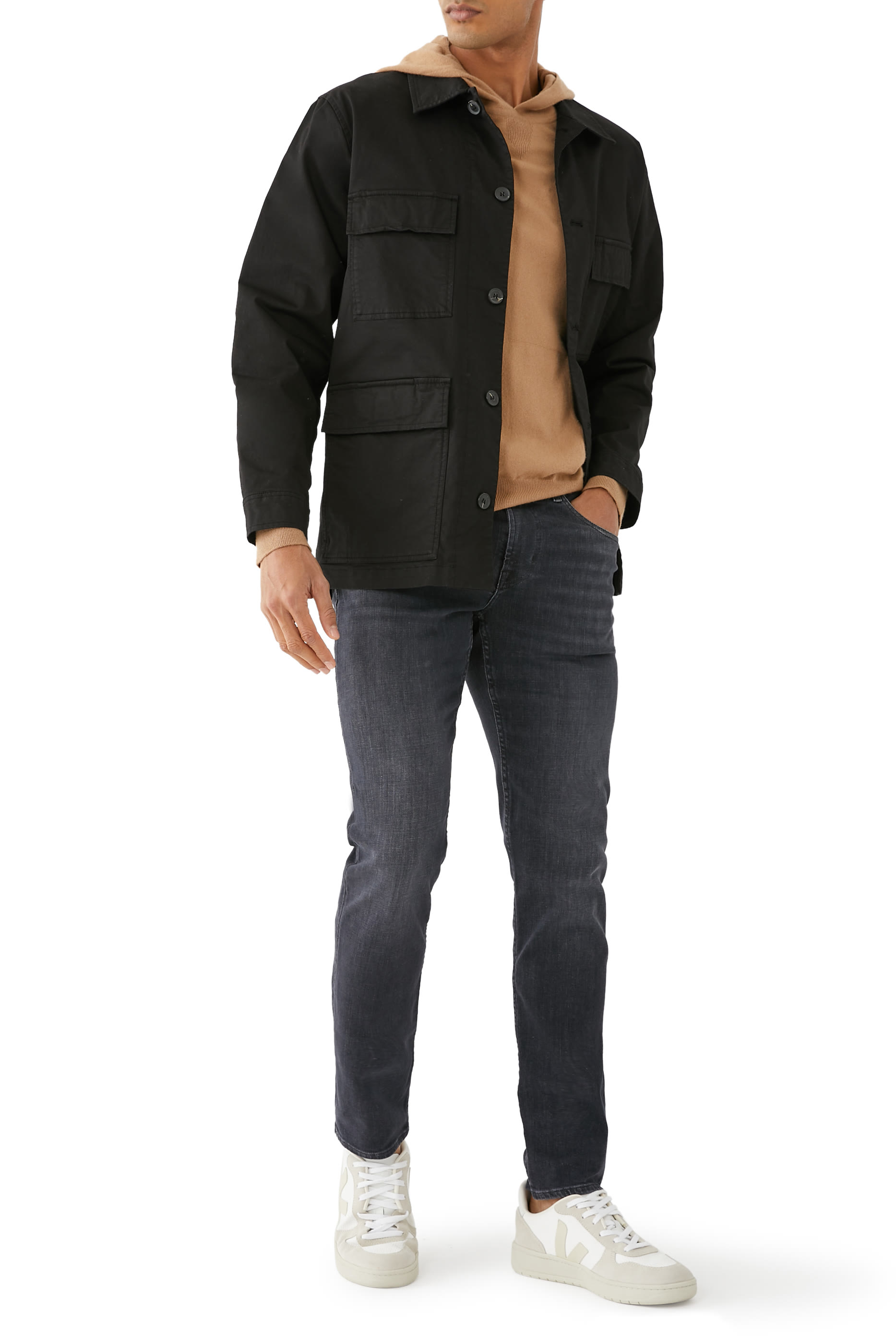 بنطال جينز بقصة سليم وحافة ضيقة قماش تيك مطاطي