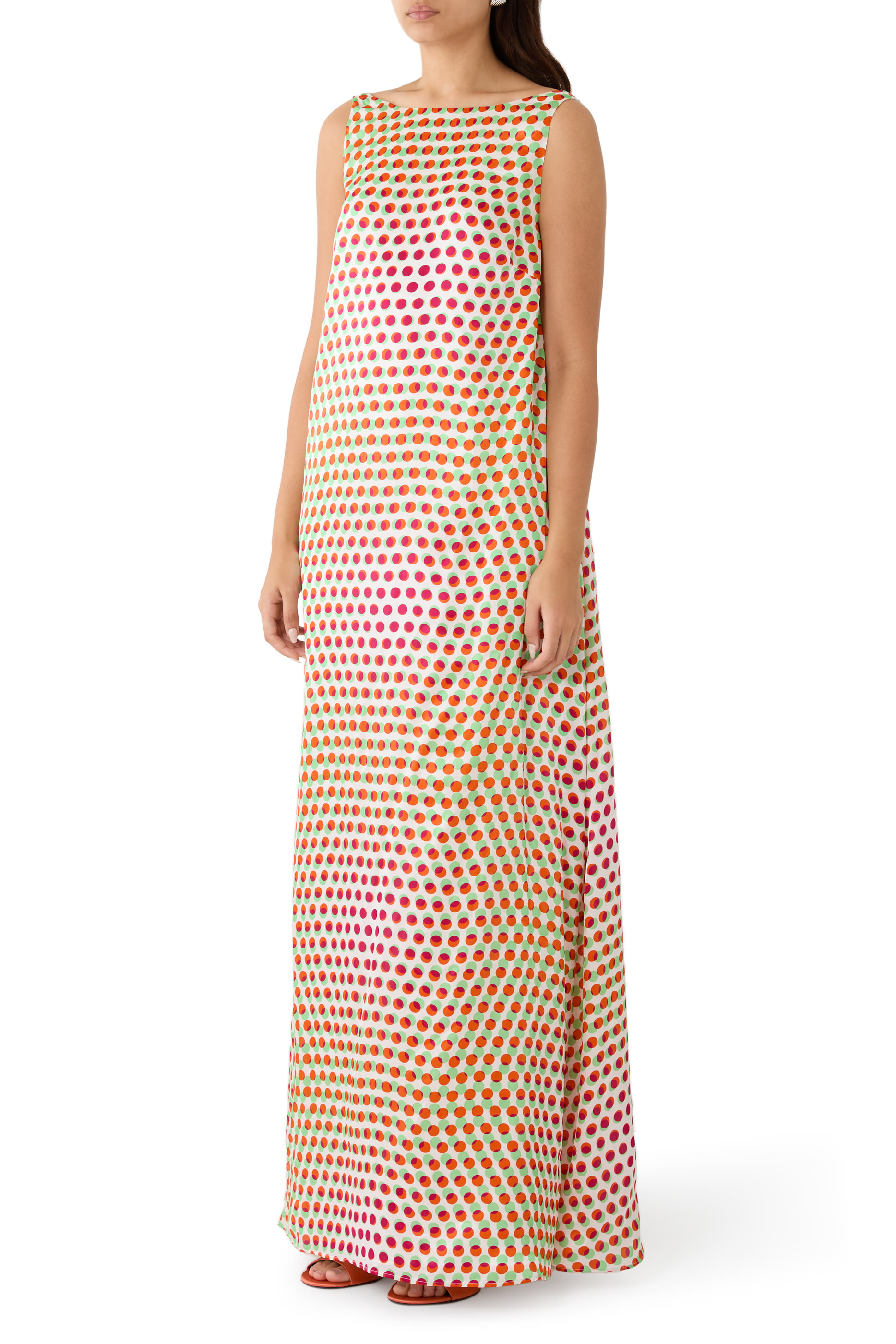 فستان بنقشة حرير