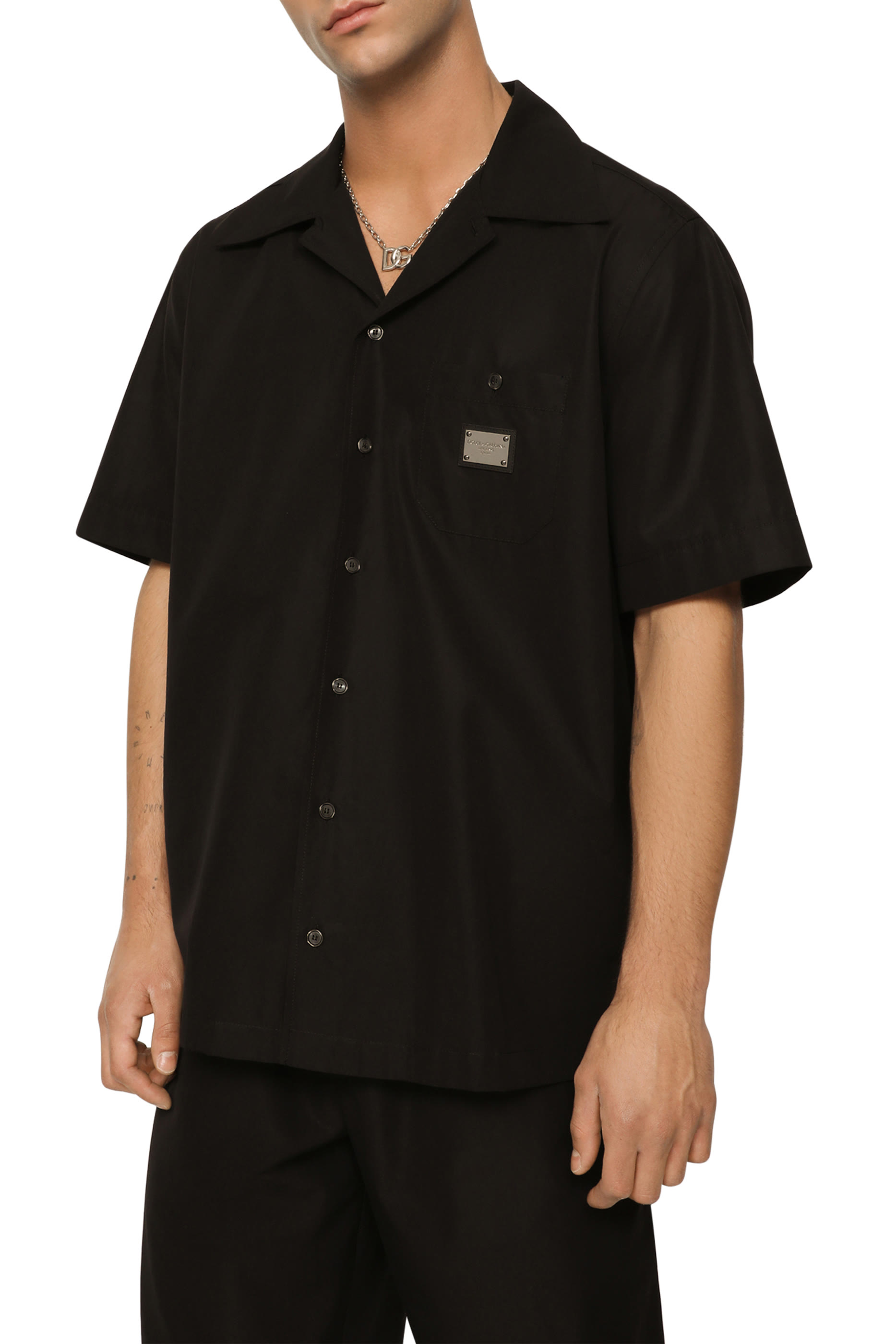 قميص هاوايان بشارة بشعار الماركة قطن