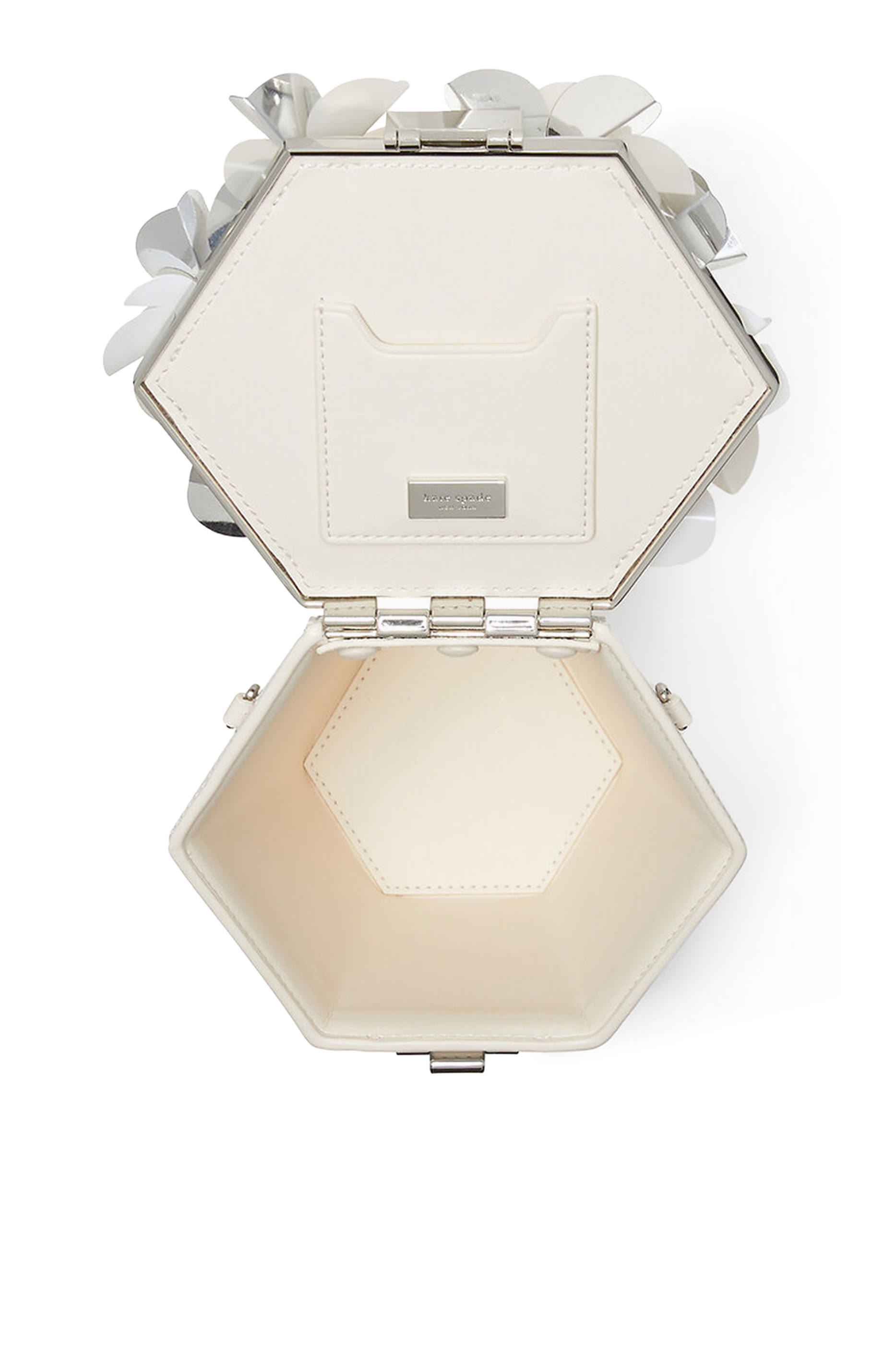 حقيبة ان بلوم بتصميم مزهرية بيد علوية وياقة زهور بارزة الملمس