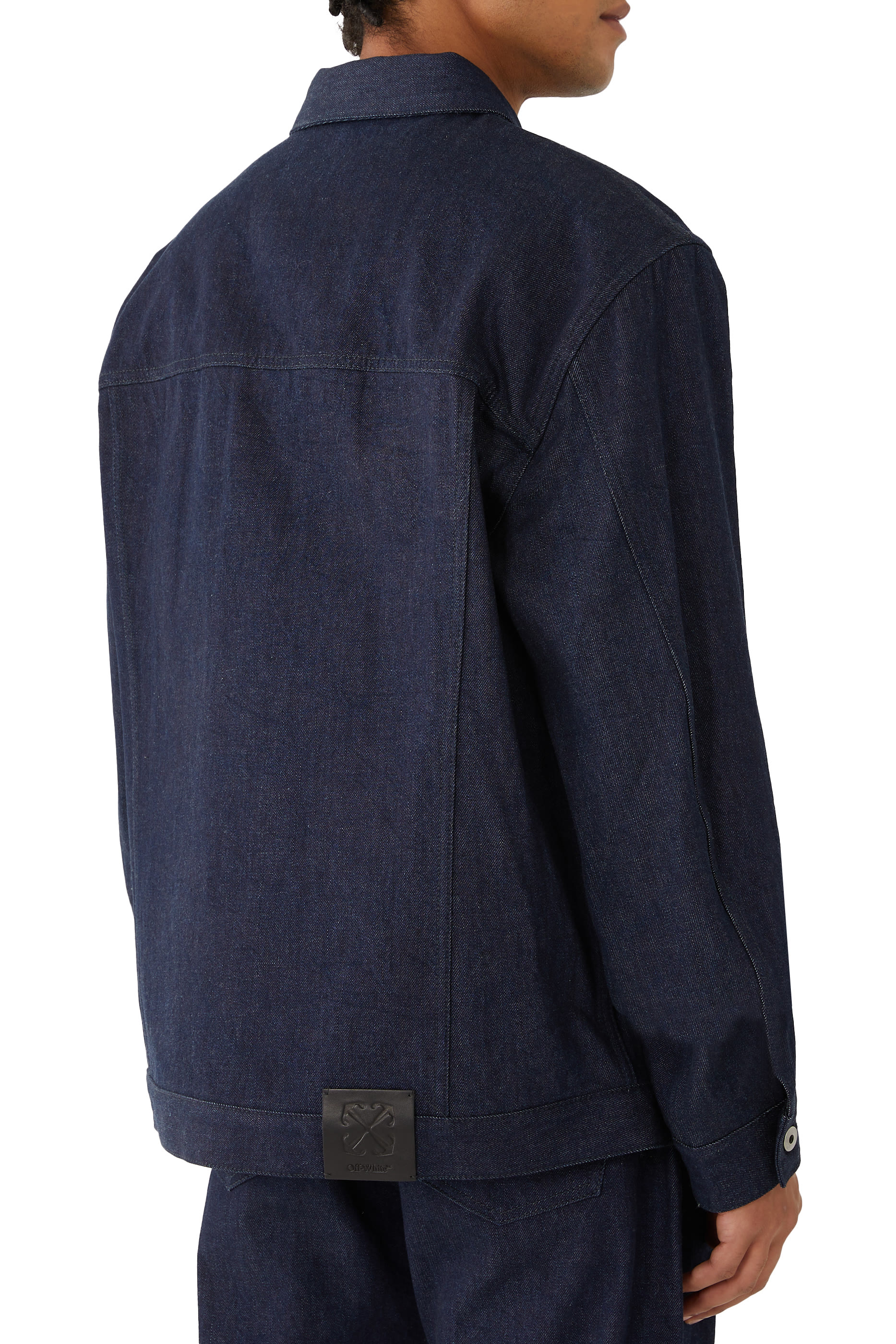 جاكيت دنيم سكايت بنقشة وحواف غير محاكة