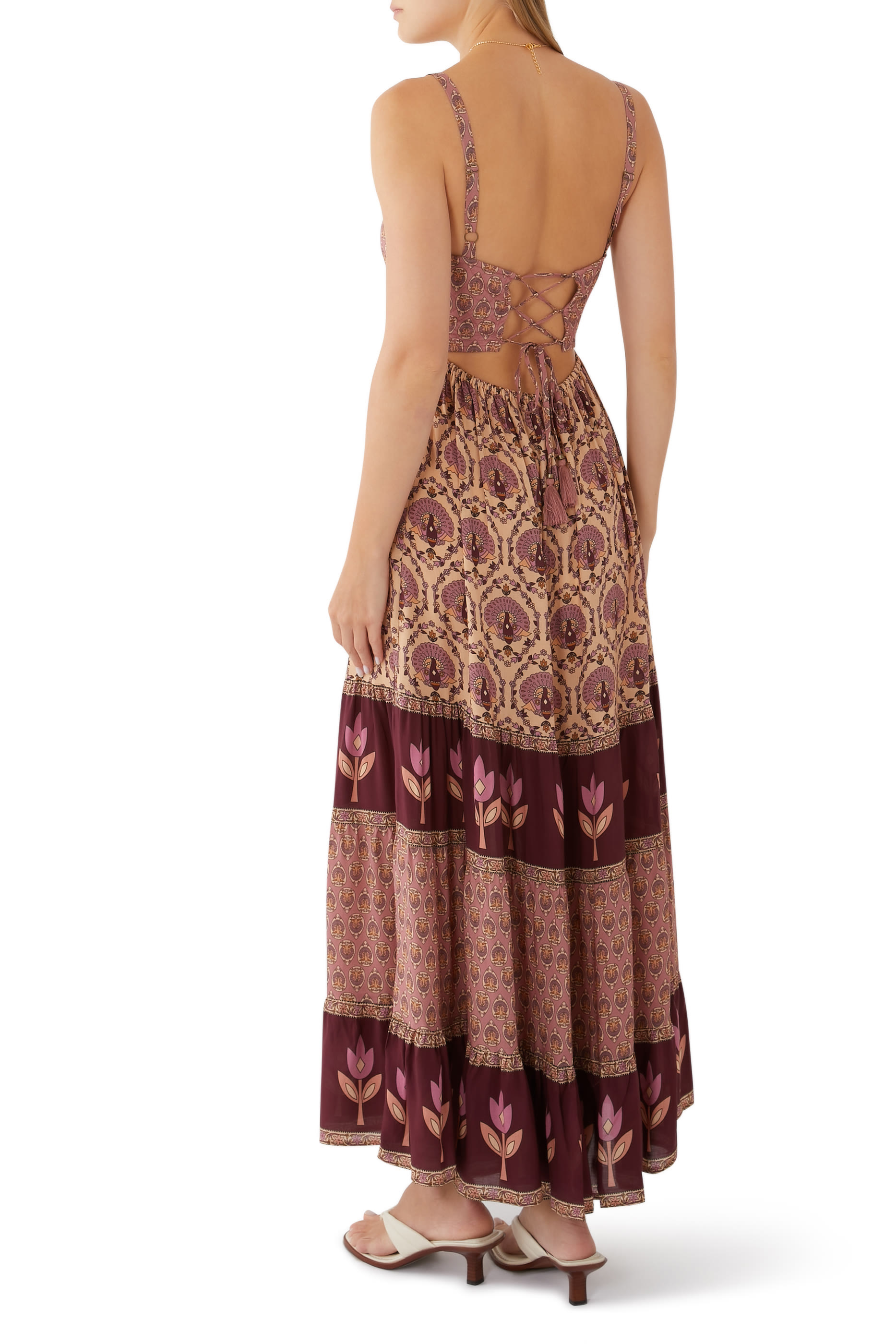 فستان شاتو طويل بحمالات مبطنة