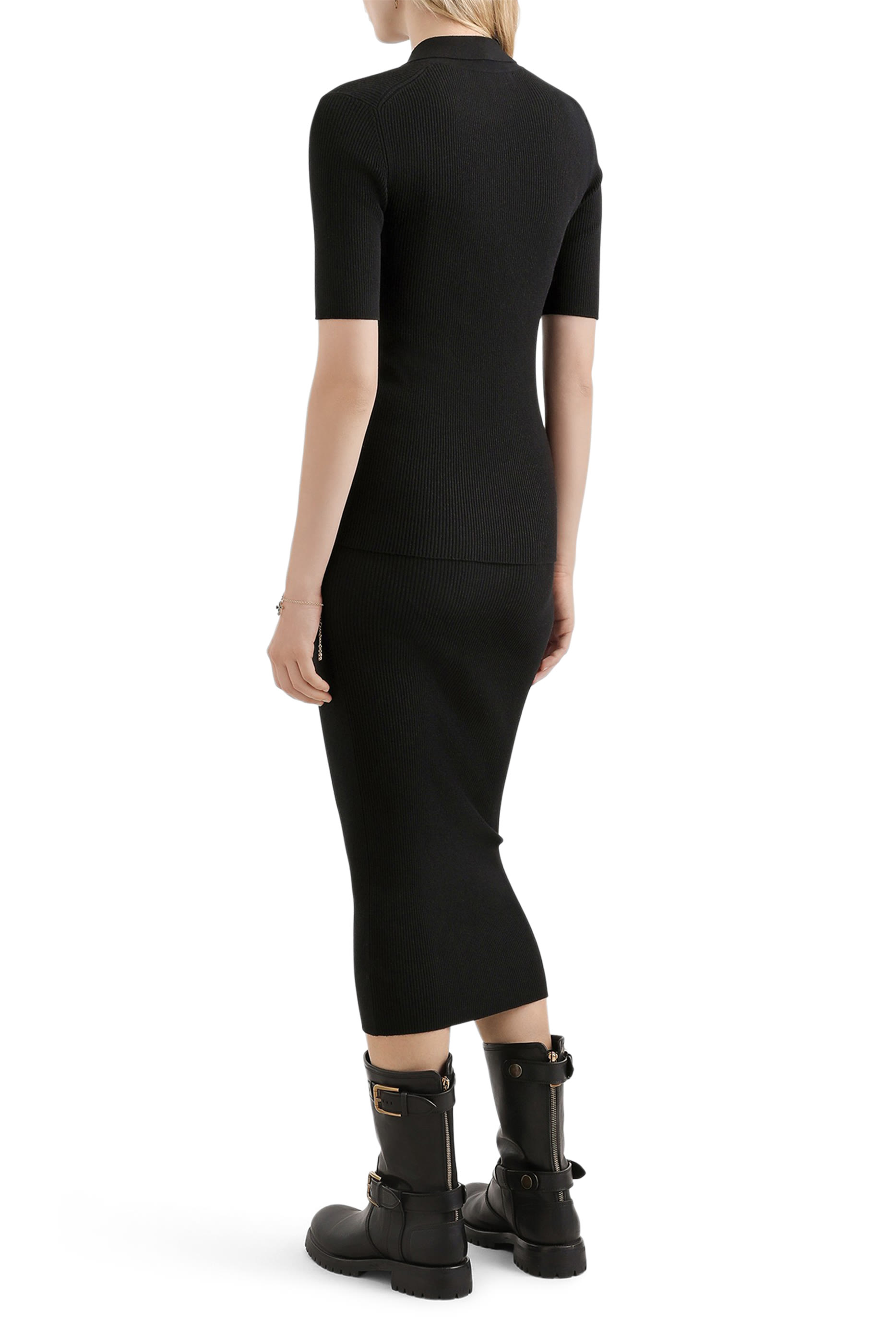 كنزة بولو قماش مضلع