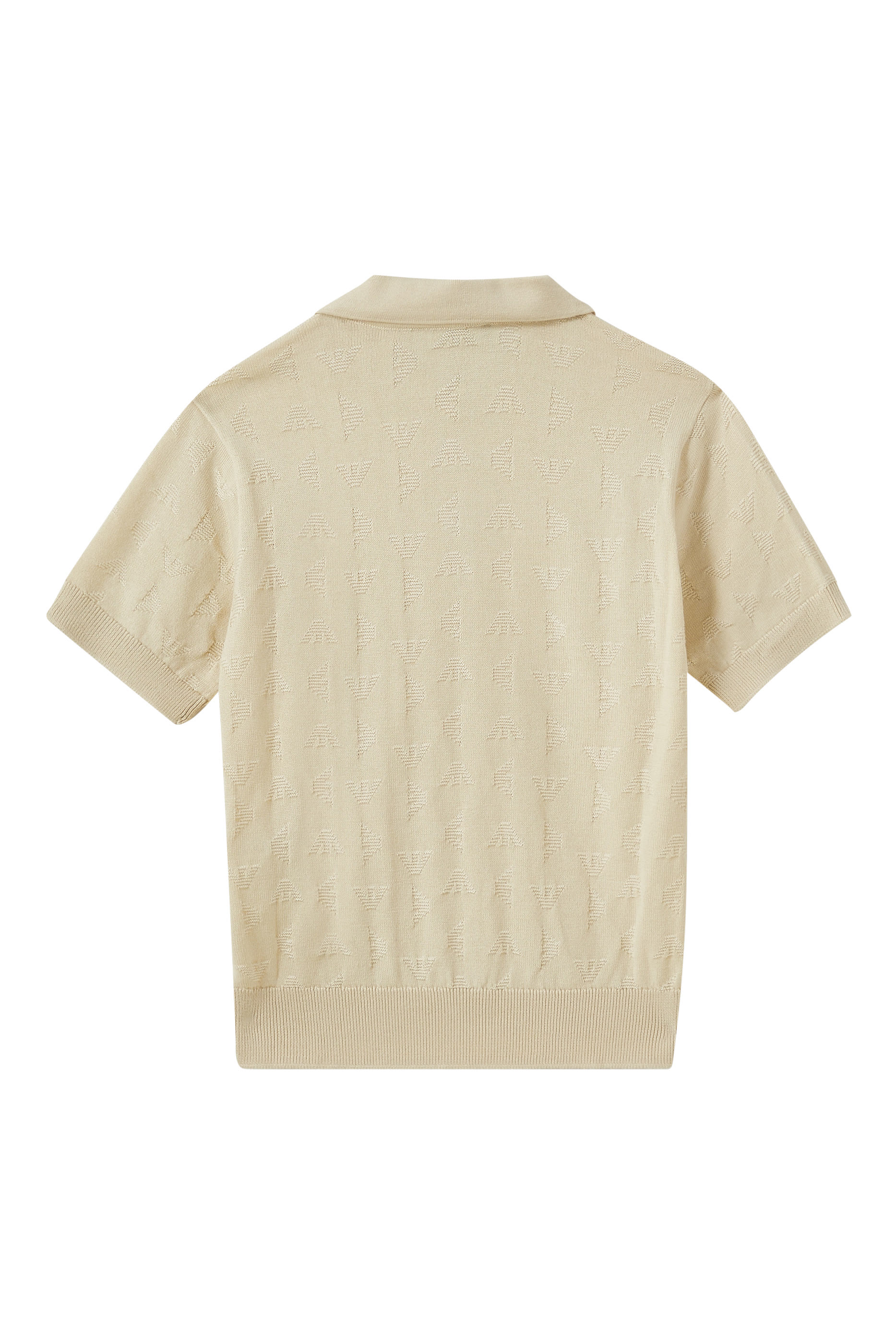 قميص بولو منسوج بشعار الماركة للأطفال