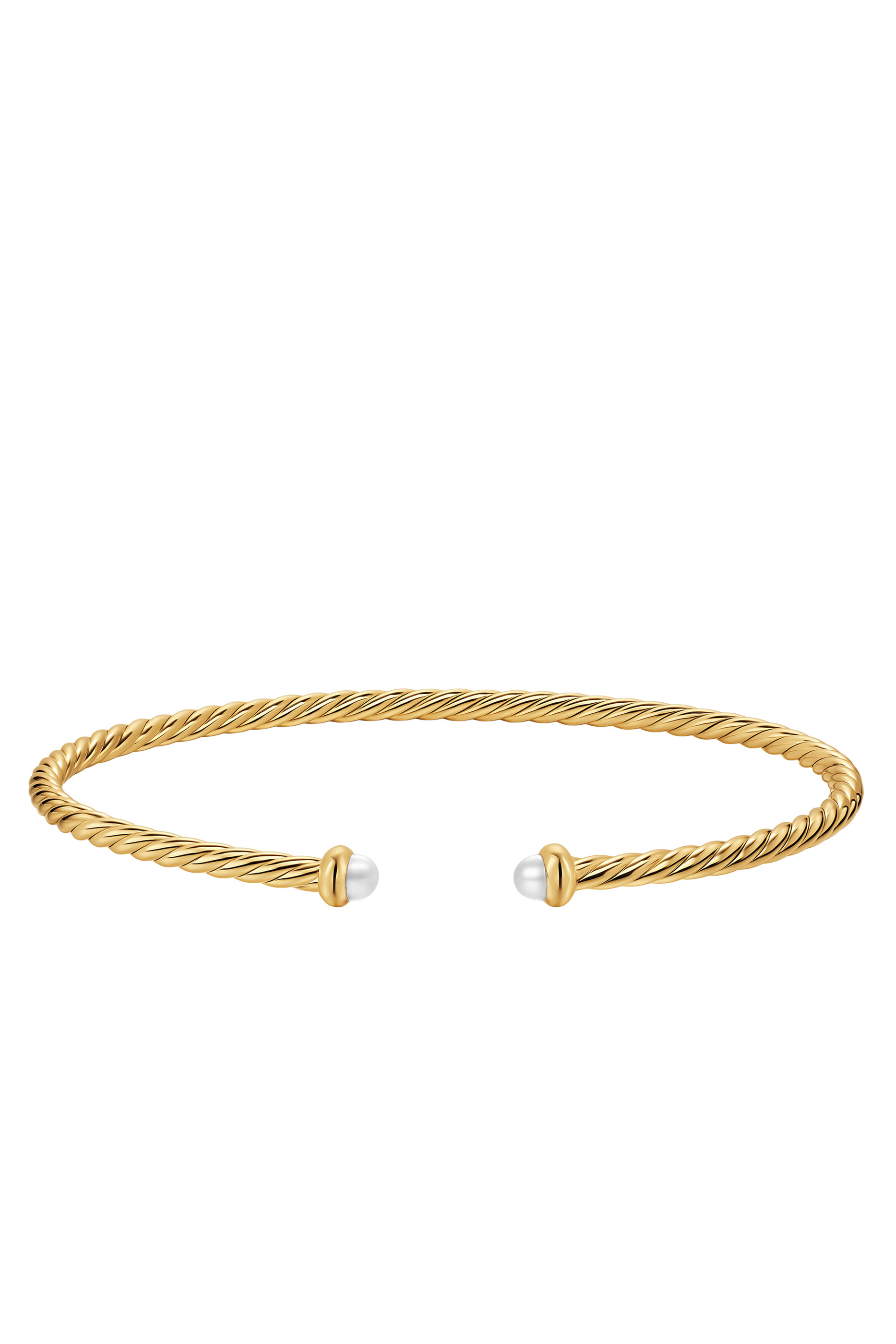 Micro Cablespira&reg; Flex Bracelet, 18k Yellow Gold & Mother of Pearl