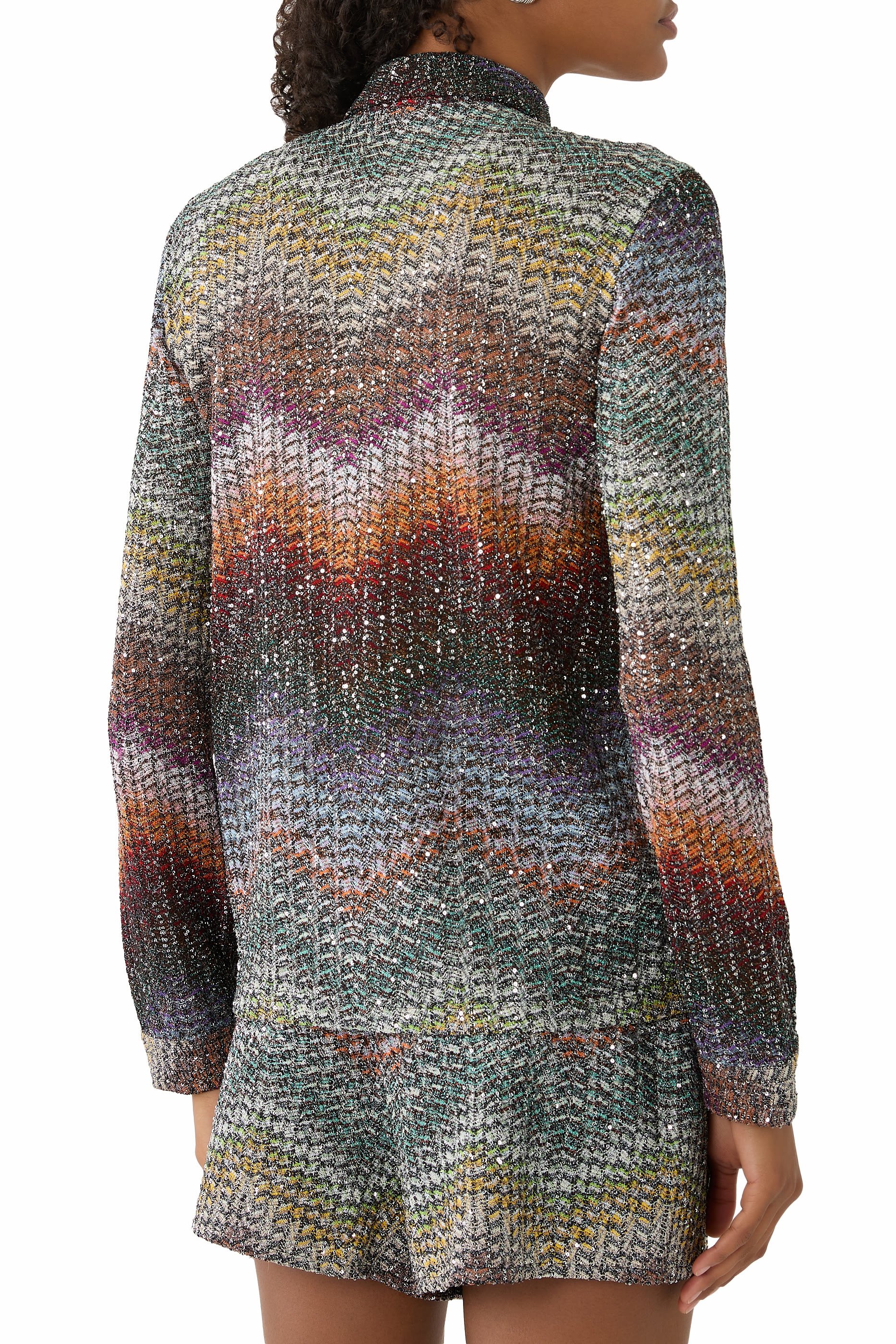 قميص مزين بترتر مزيج فيسكوز لامع