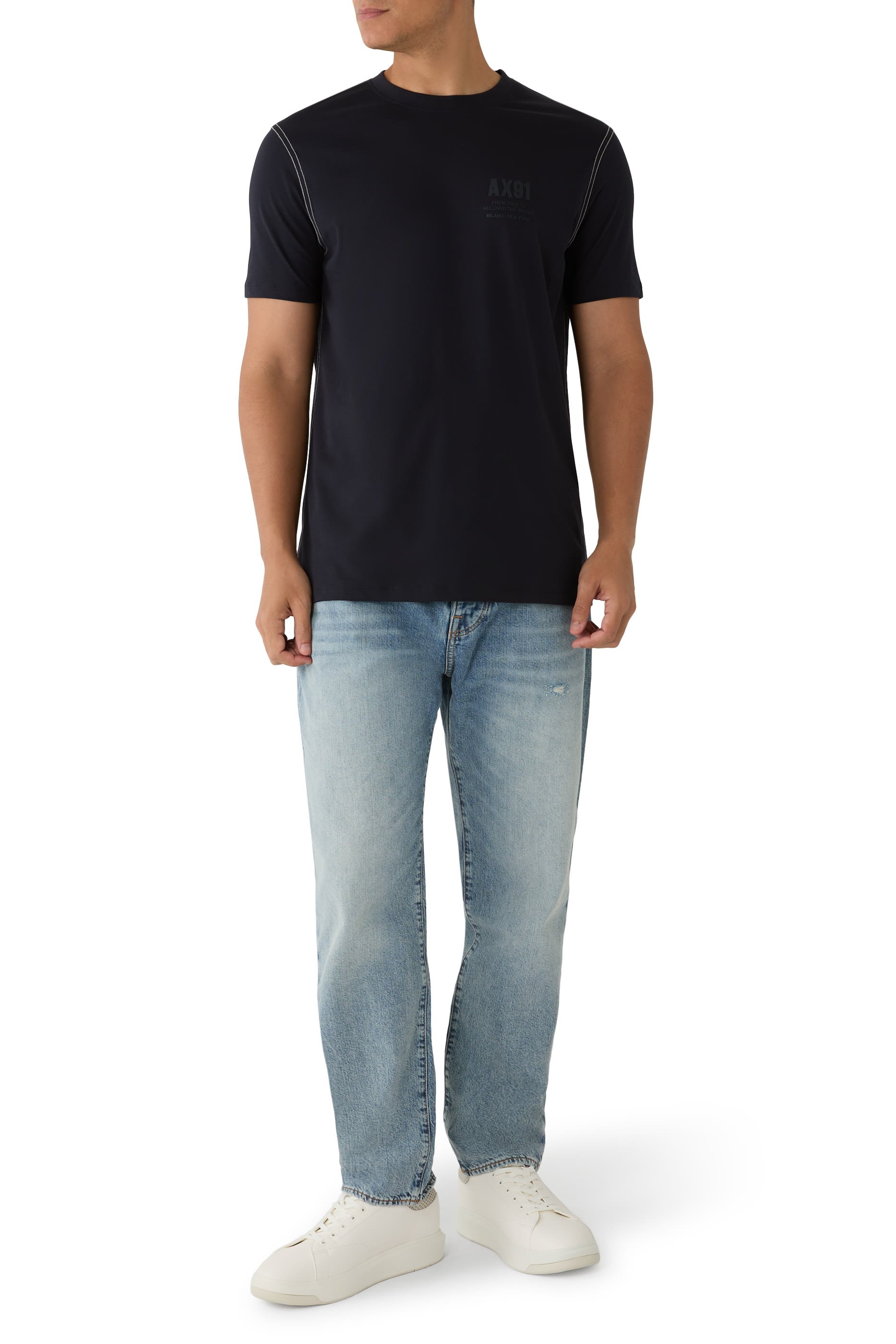 تيشيرت بشعار الماركة قطن جيرسيه